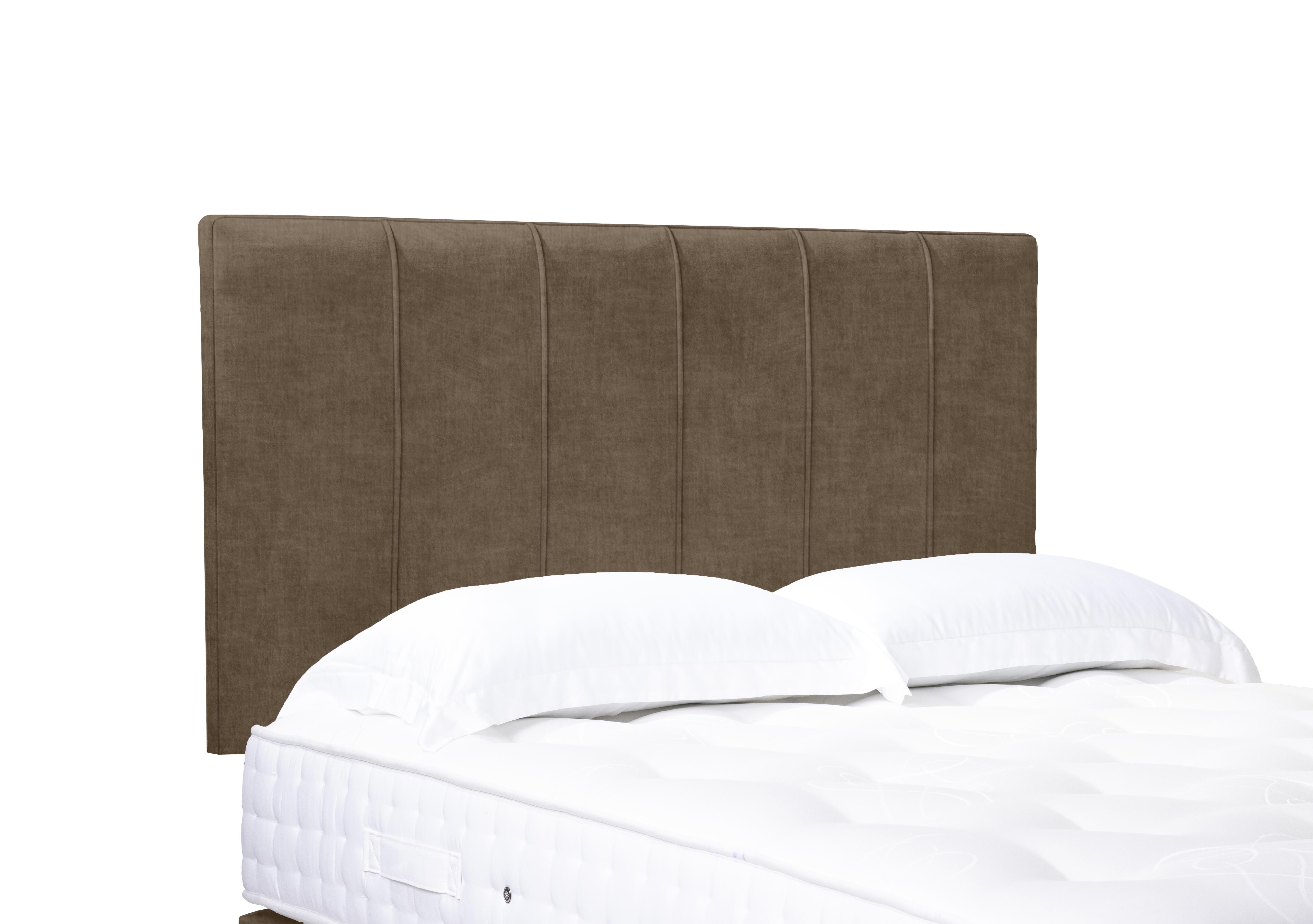 Rhodes High Strutted Headboard in Lace Caramel on Furniture Village