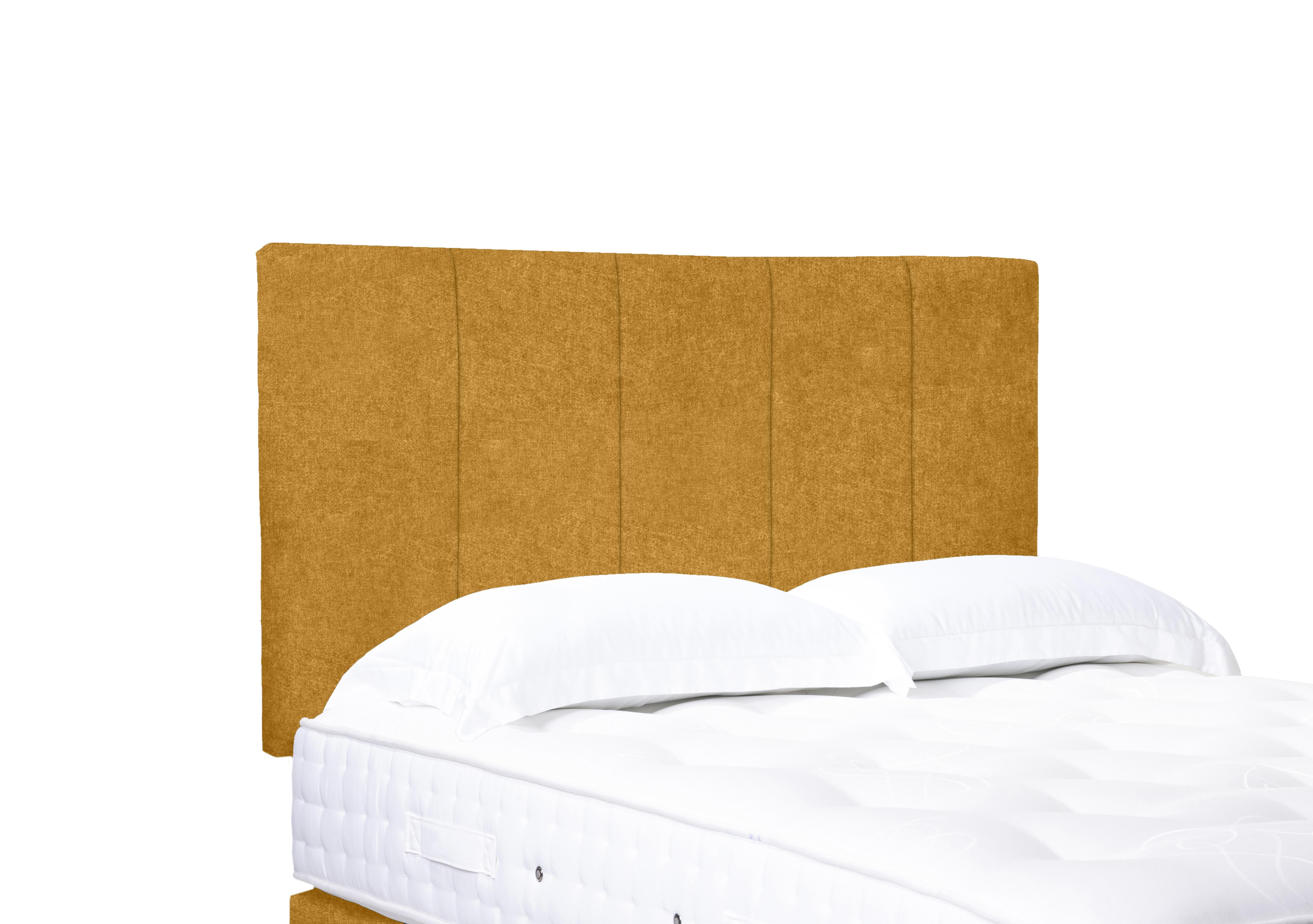 Artisan Collection Strata High Strutted Headboard in Tweed Mustard on Furniture Village