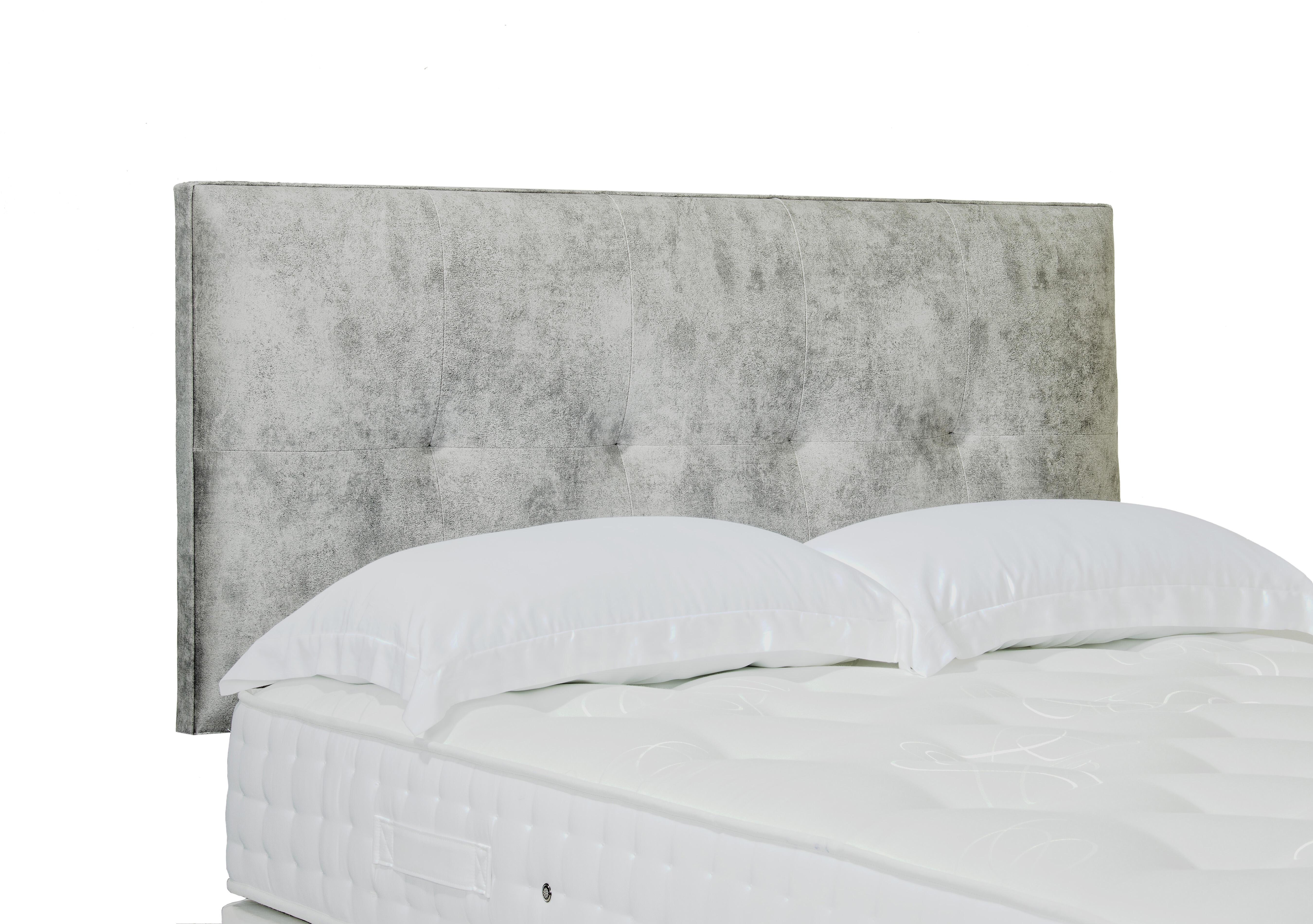 Artisan Collection Stratton Standard Strutted Headboard in Daytona Silver on Furniture Village