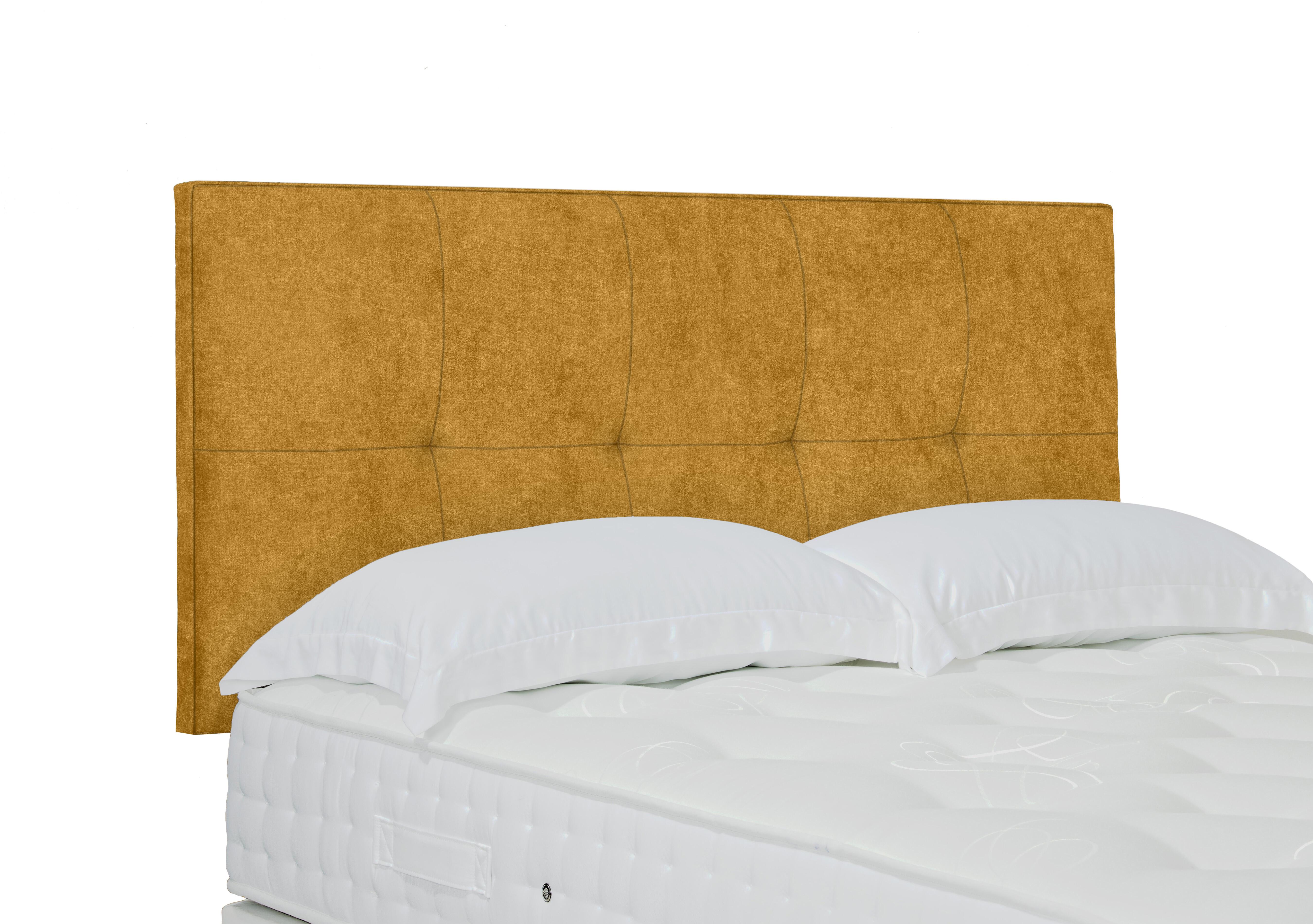 Artisan Collection Stratton Standard Strutted Headboard in Tweed Mustard on Furniture Village