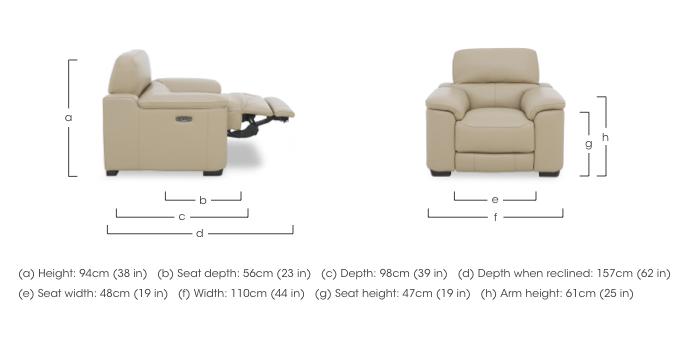 Nova Leather Power Recliner Chair with Power Headrest in  on Furniture Village