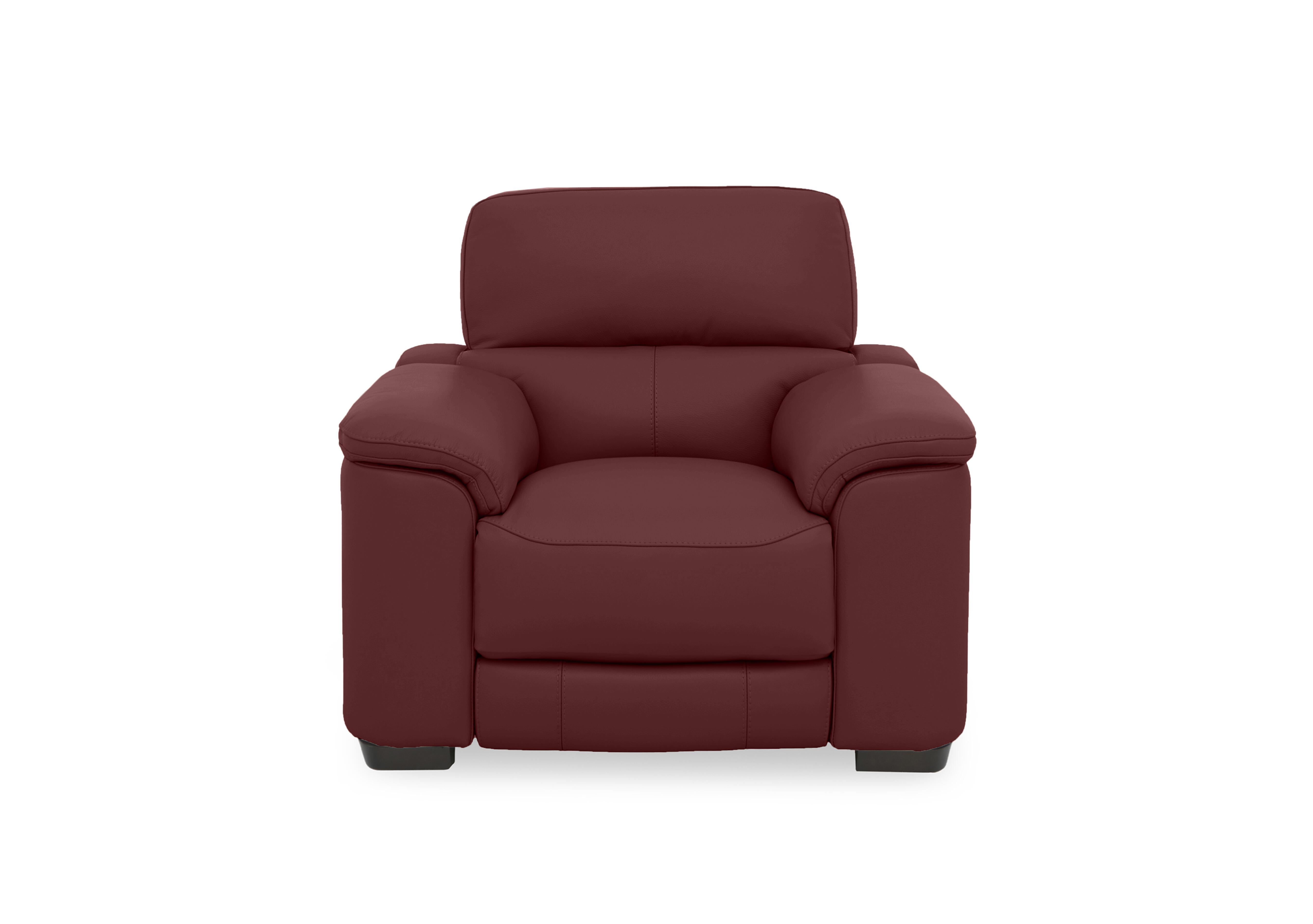 Nova Leather Power Recliner Chair with Power Headrest in Bv-035c Deep Red on Furniture Village