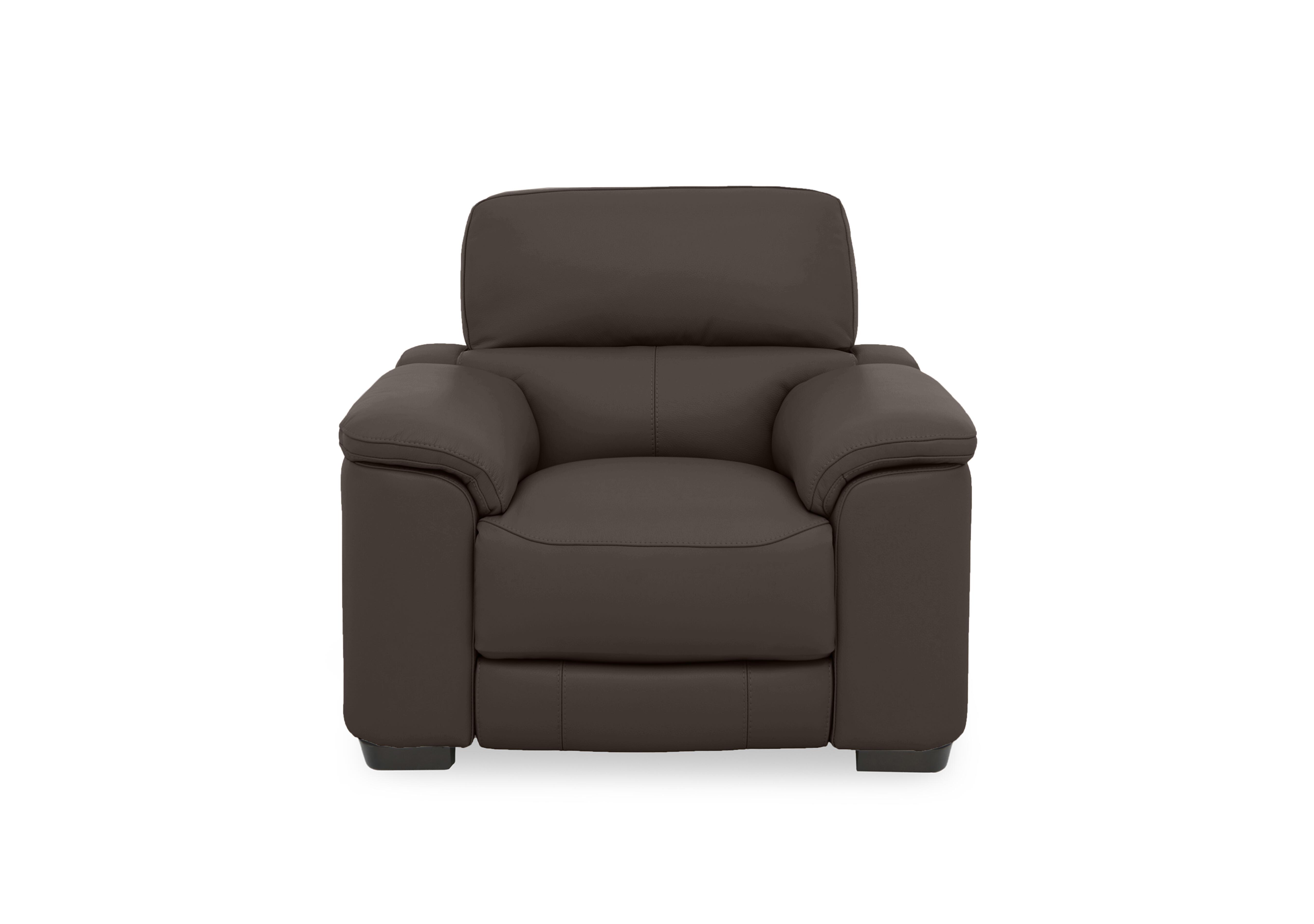 Nova Leather Power Recliner Chair with Power Headrest in Bv-1748 Dark Chocolate on Furniture Village