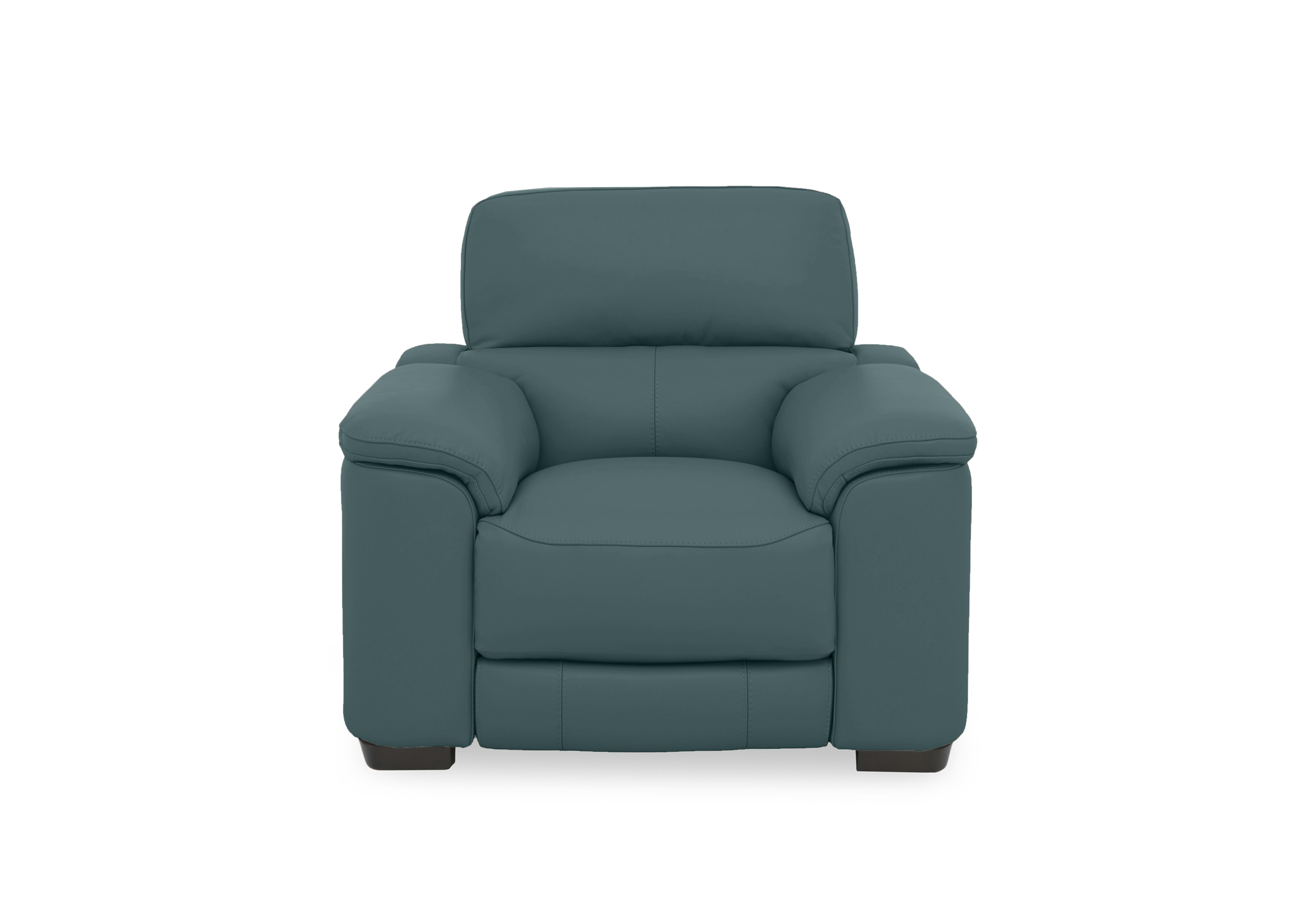 Nova Leather Power Recliner Chair with Power Headrest in Bv-301e Lake Green on Furniture Village