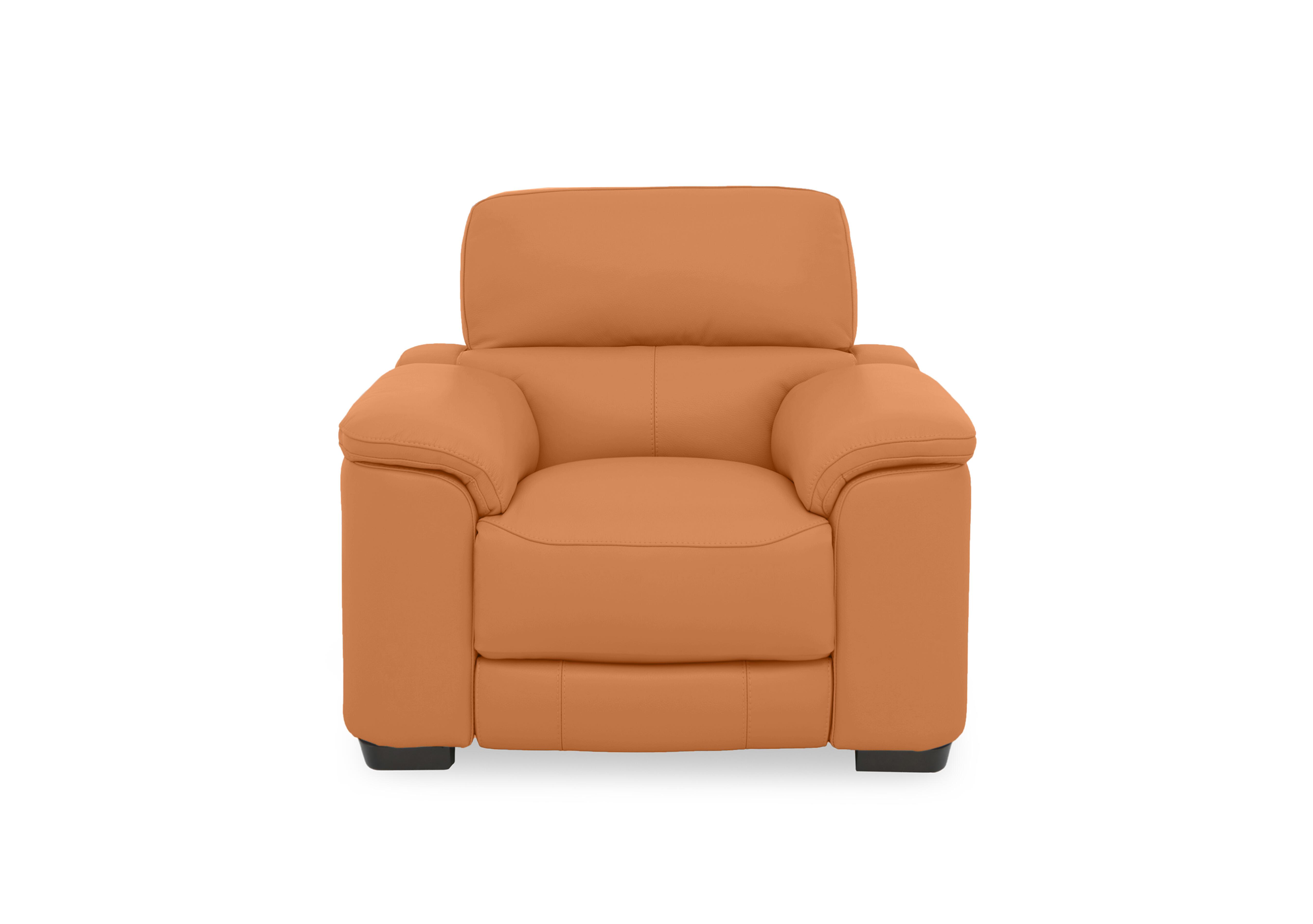 Nova Leather Power Recliner Chair with Power Headrest in Bv-335e Honey Yellow on Furniture Village