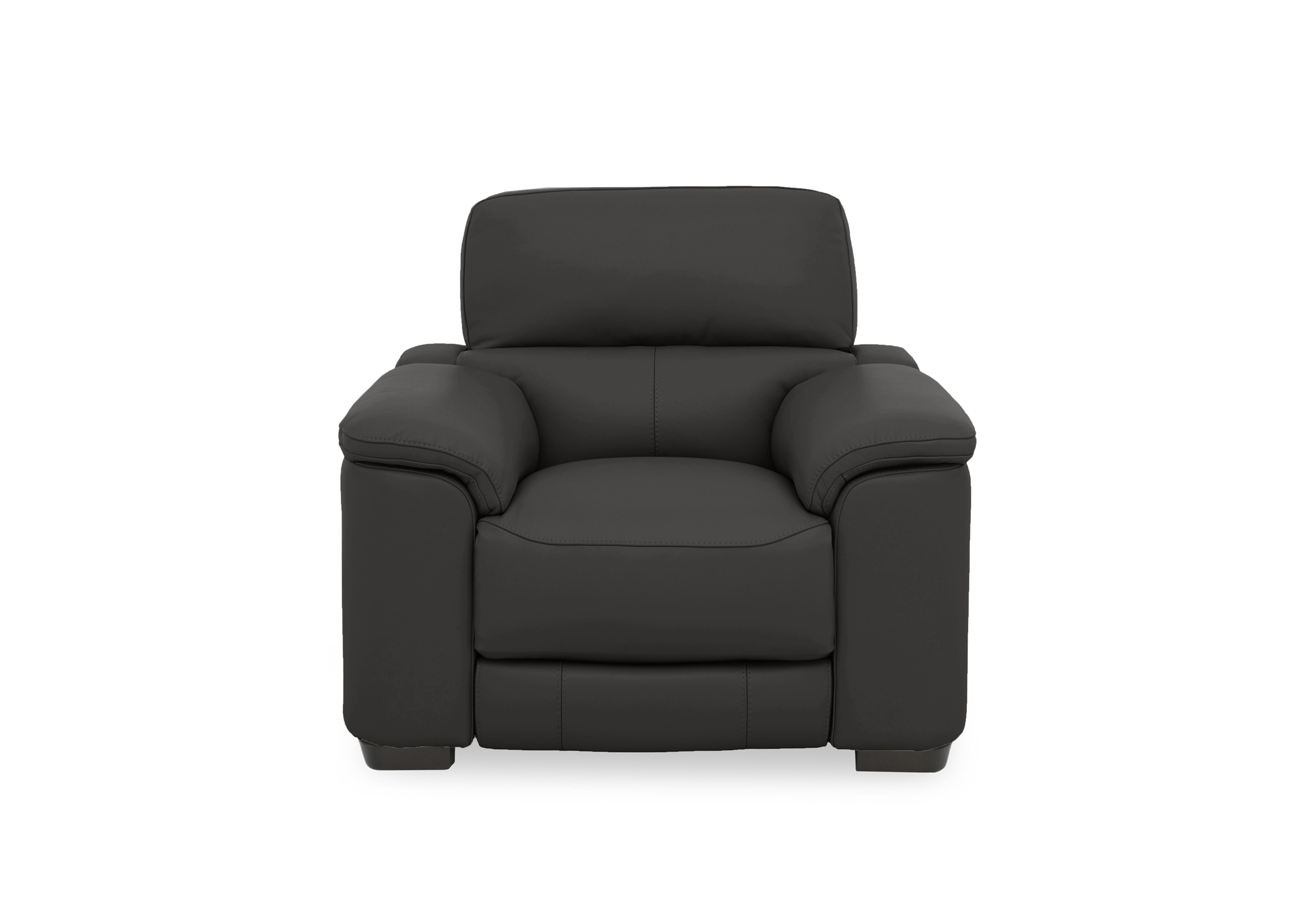 Nova Leather Power Recliner Chair with Power Headrest in Bv-3500 Classic Black on Furniture Village