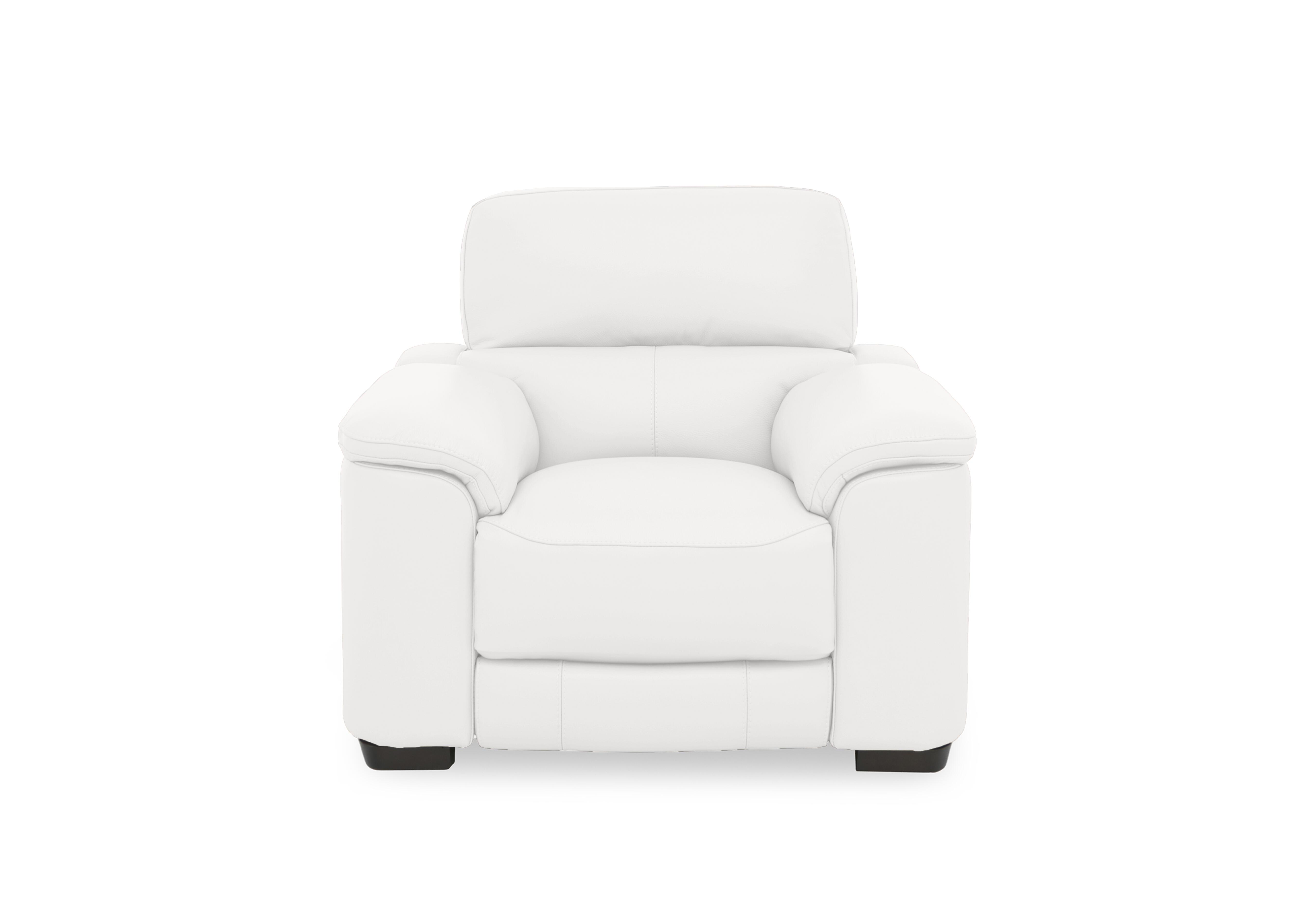 Nova Leather Power Recliner Chair with Power Headrest in Bv-744d Star White on Furniture Village