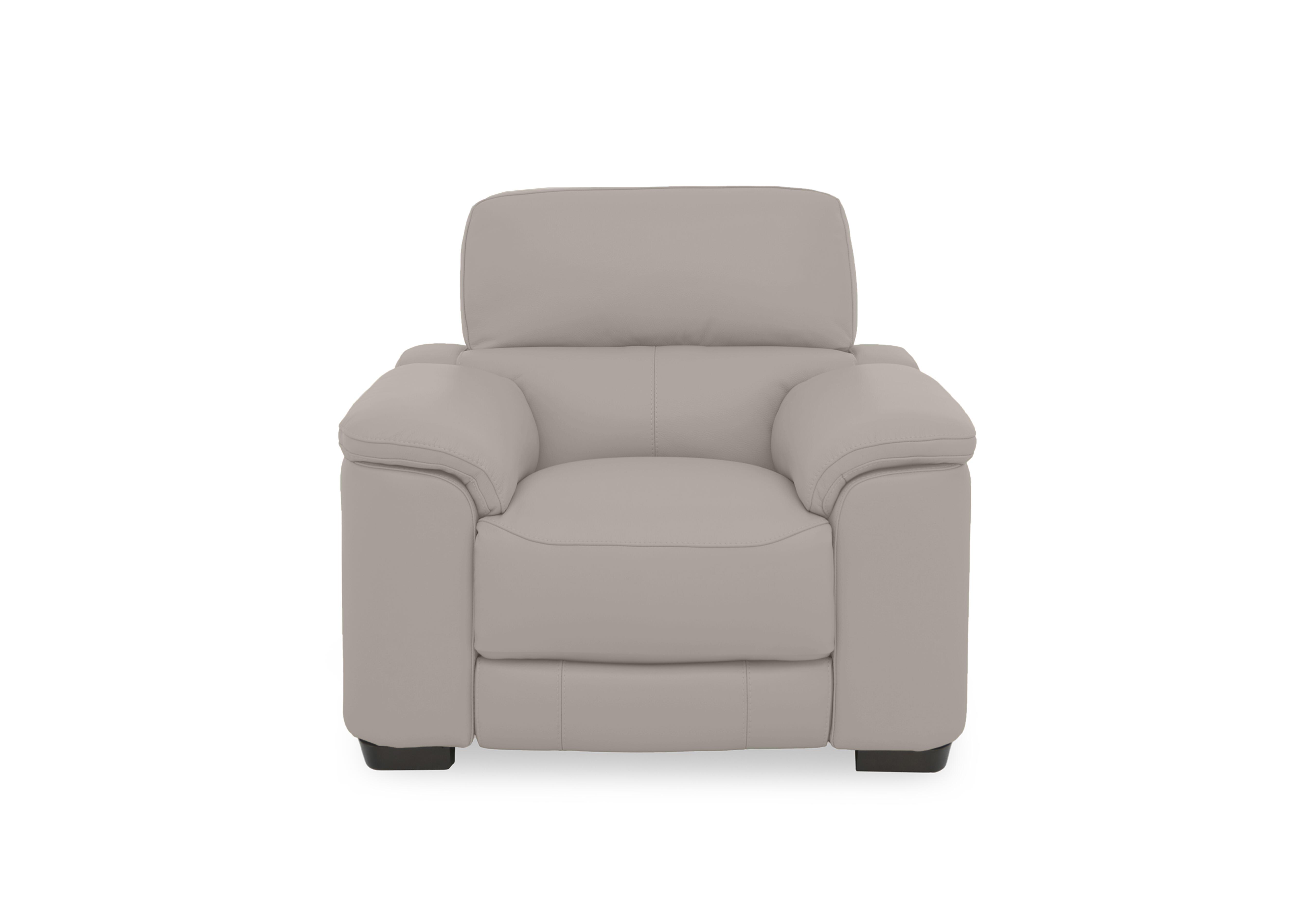Nova Leather Power Recliner Chair with Power Headrest in Bv-946b Silver Grey on Furniture Village