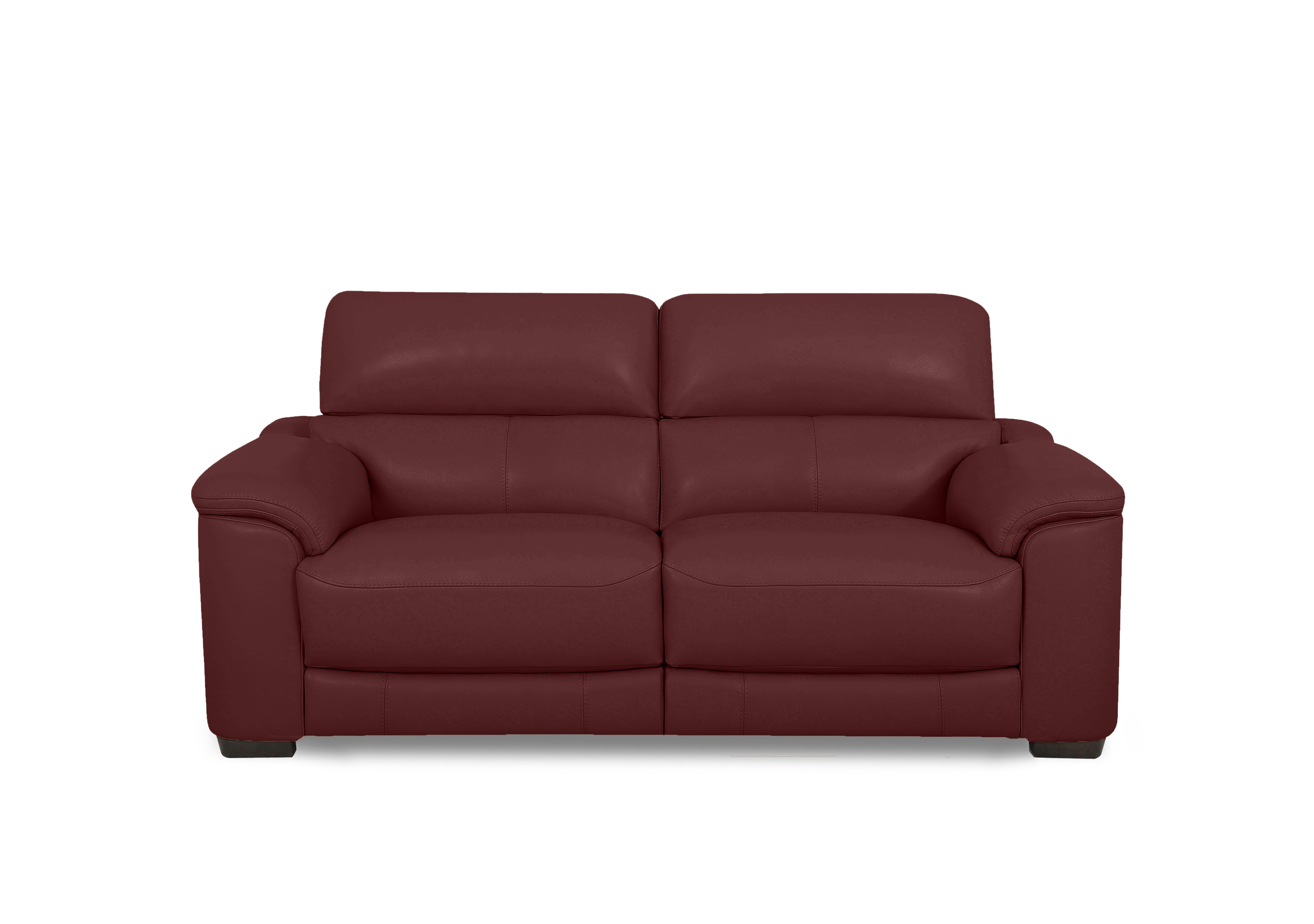 Nova Leather 2 Seater Power Recliner Sofa with Power Headrests in Bv-035c Deep Red on Furniture Village