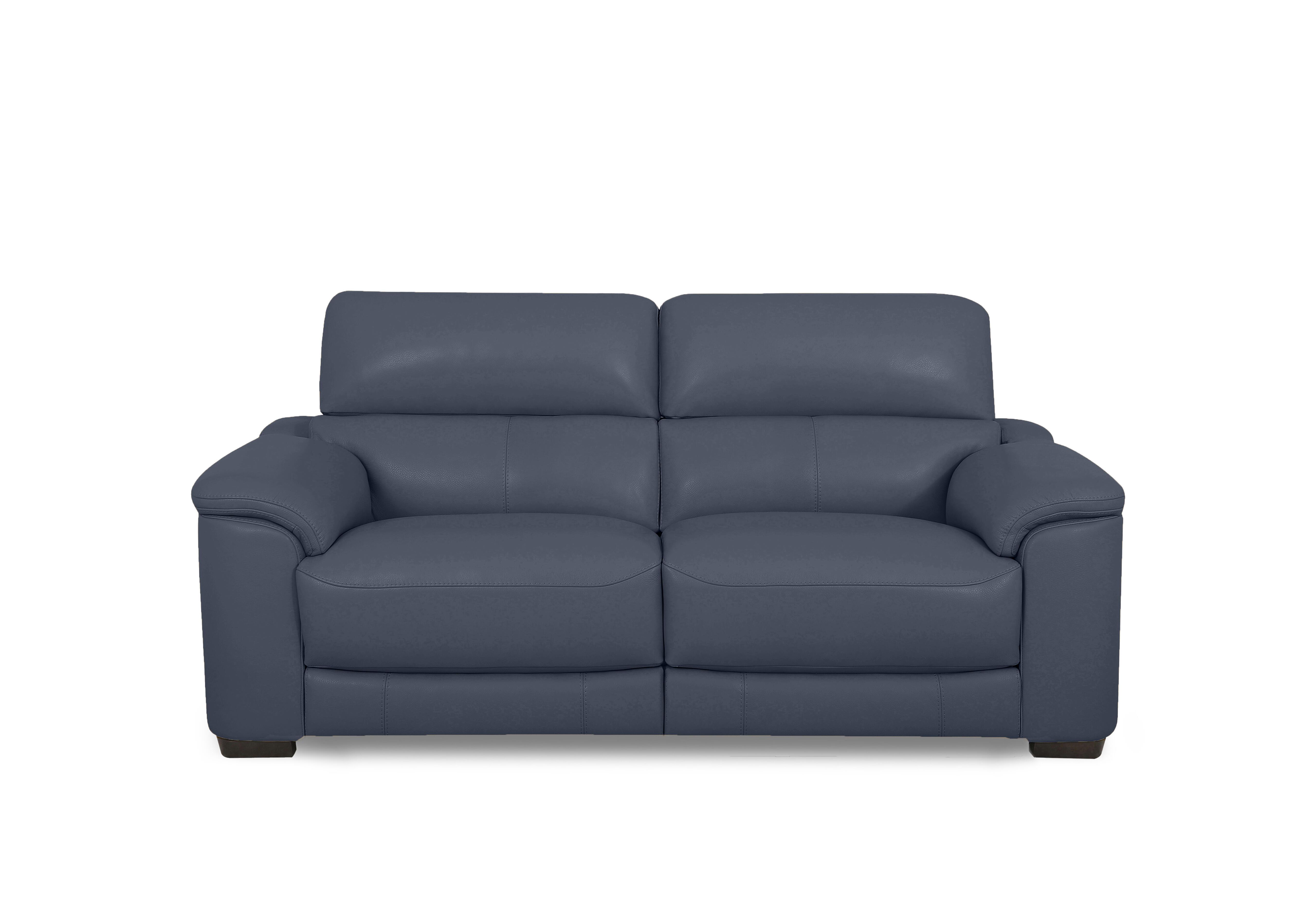 Nova Leather 2 Seater Power Recliner Sofa with Power Headrests in Bv-313e Ocean Blue on Furniture Village