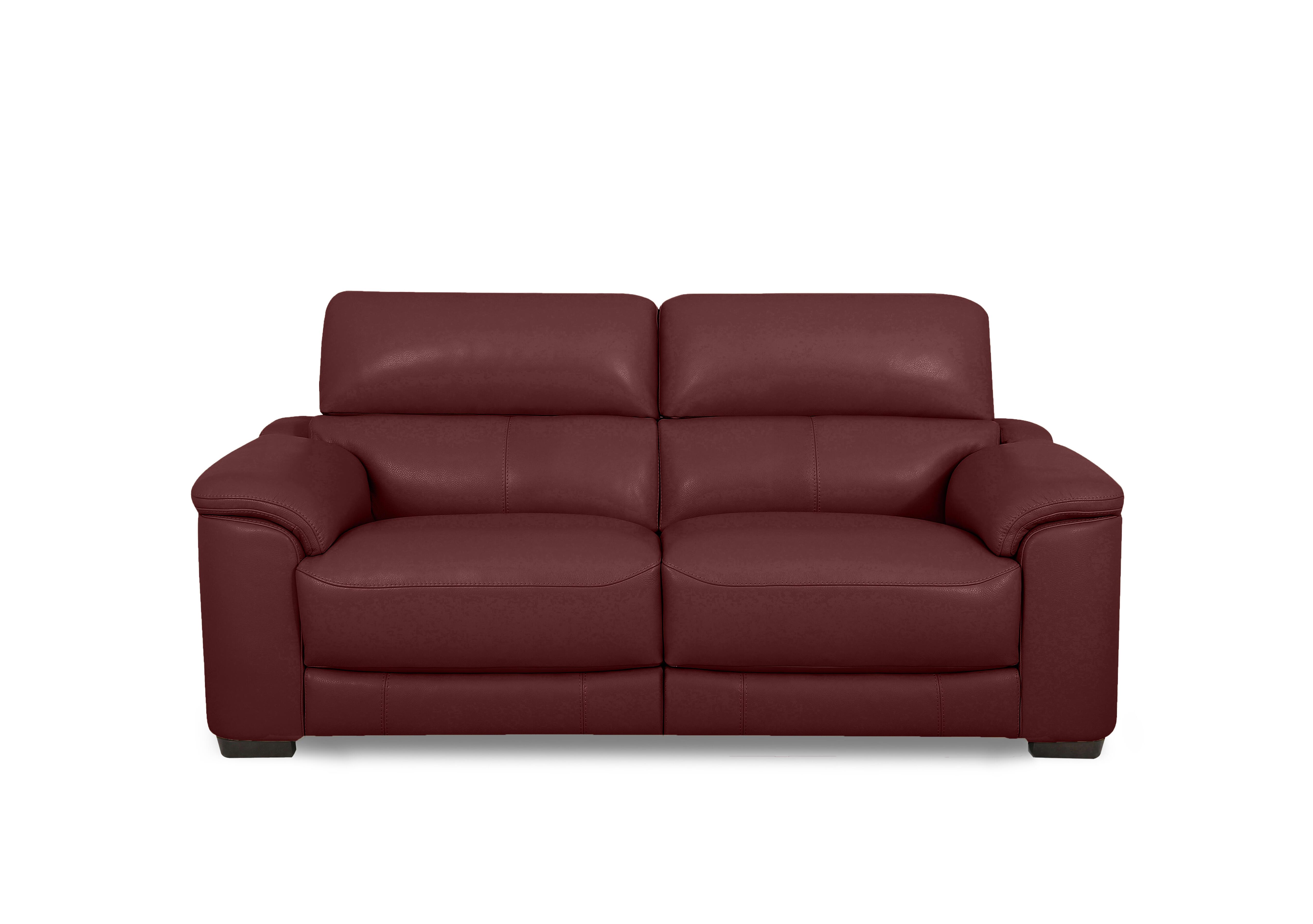 Nova Leather 2 Seater Power Recliner Sofa with Power Headrests in Hw-035c Deep Red on Furniture Village