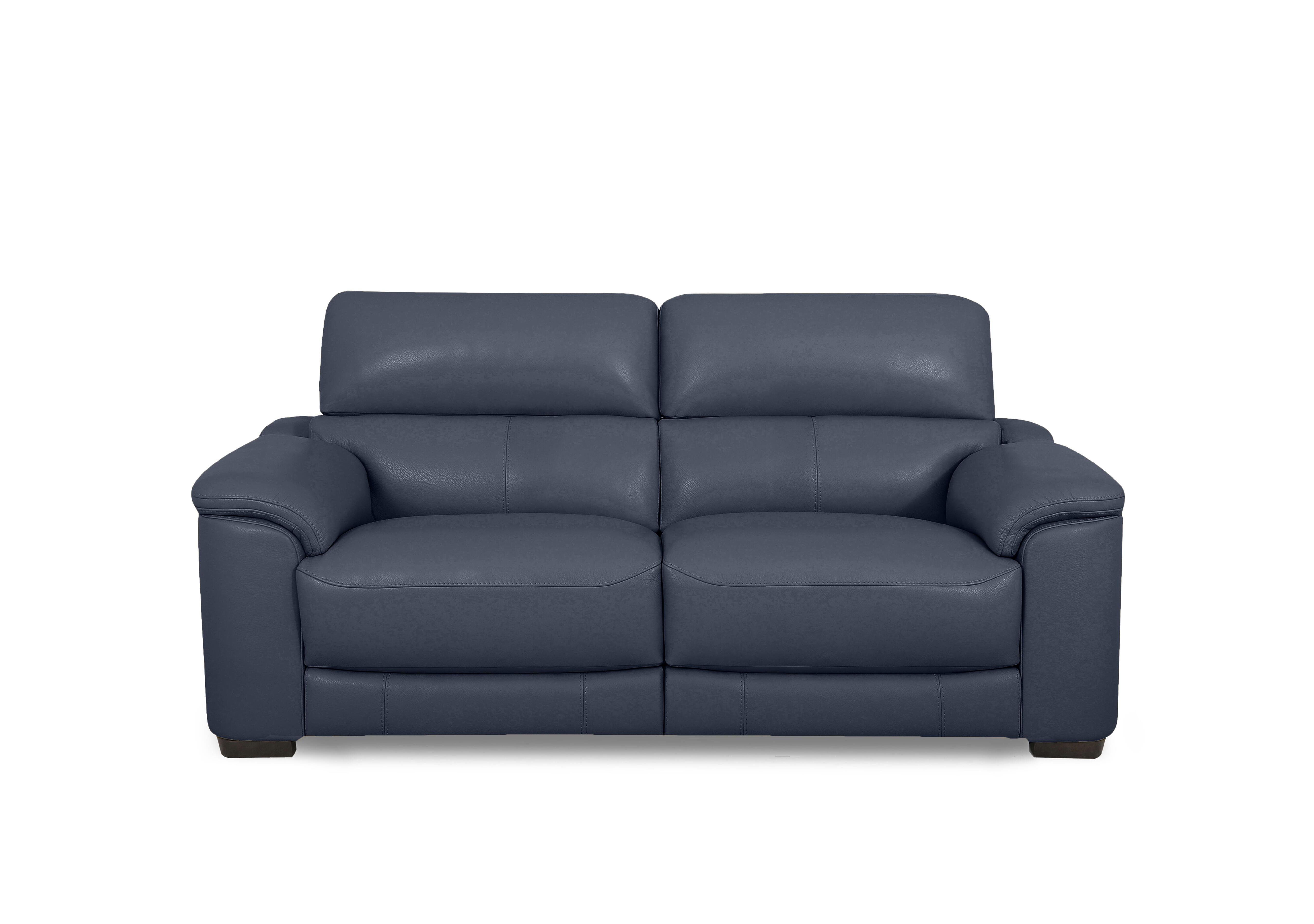 Nova Leather 2 Seater Power Recliner Sofa with Power Headrests in Hw-313e Ocean Blue on Furniture Village