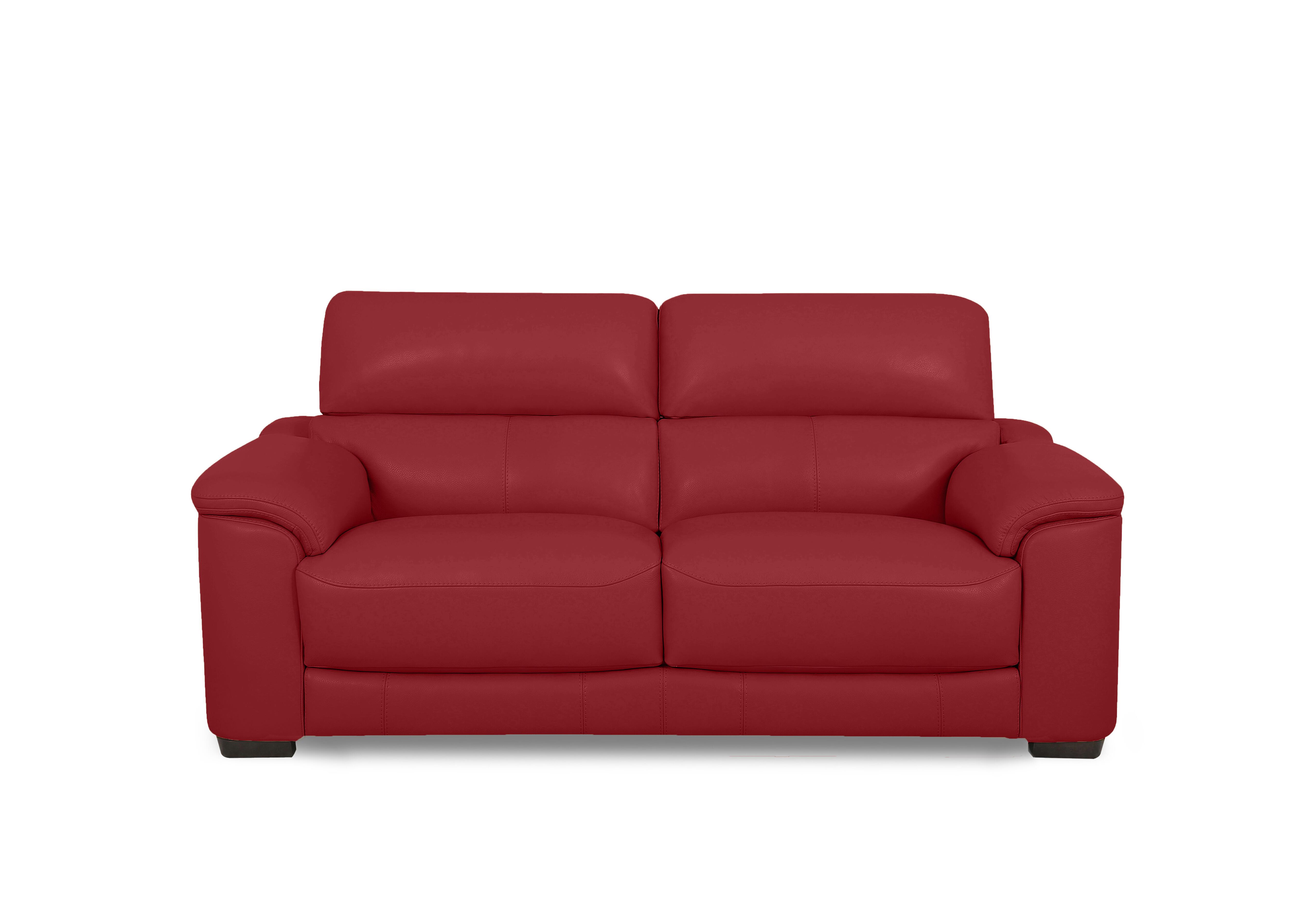 Nova Leather 2 Seater Sofa in Bv-0008 Pure Red on Furniture Village