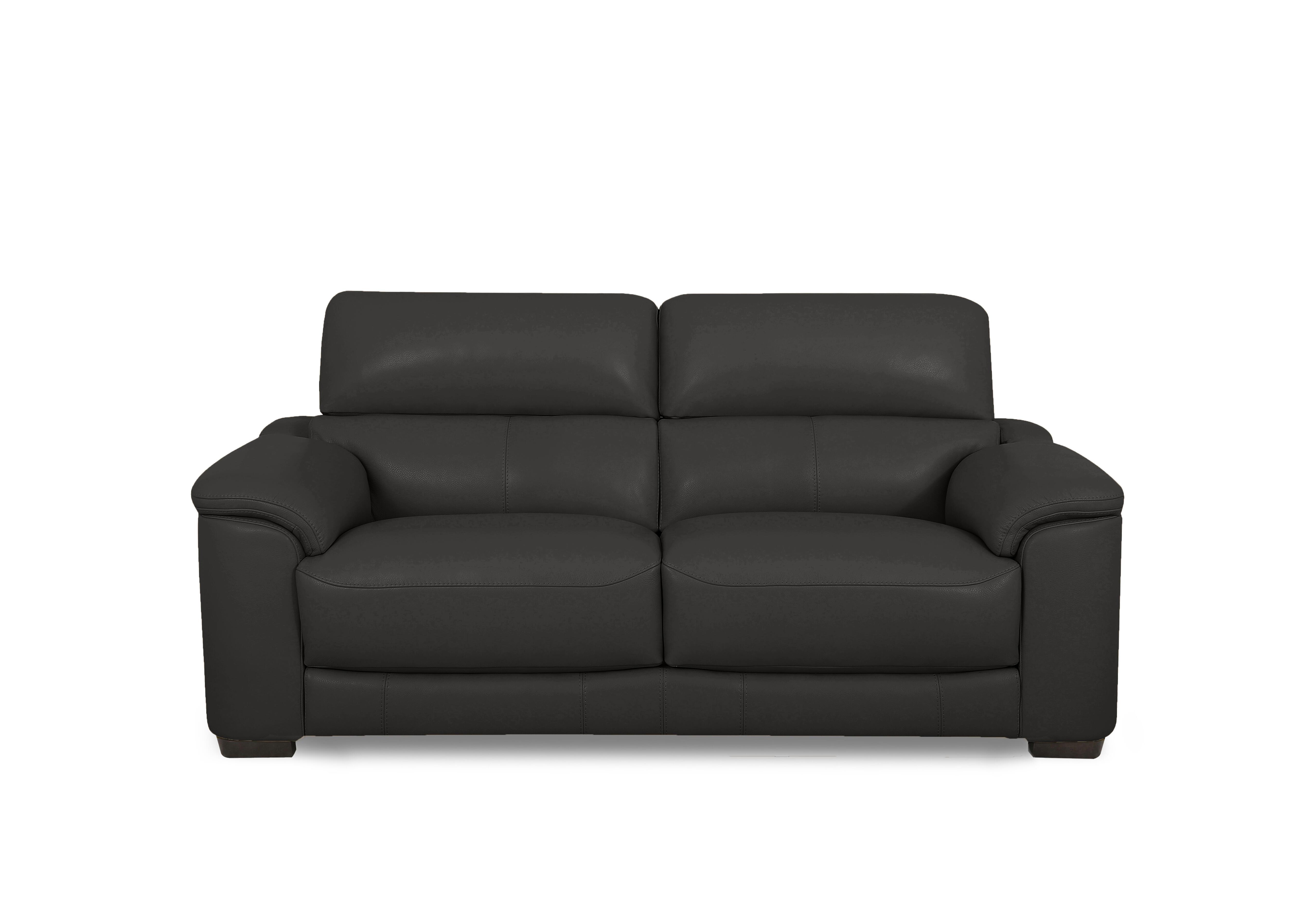 Nova Leather 2 Seater Sofa in Bv-3500 Classic Black on Furniture Village