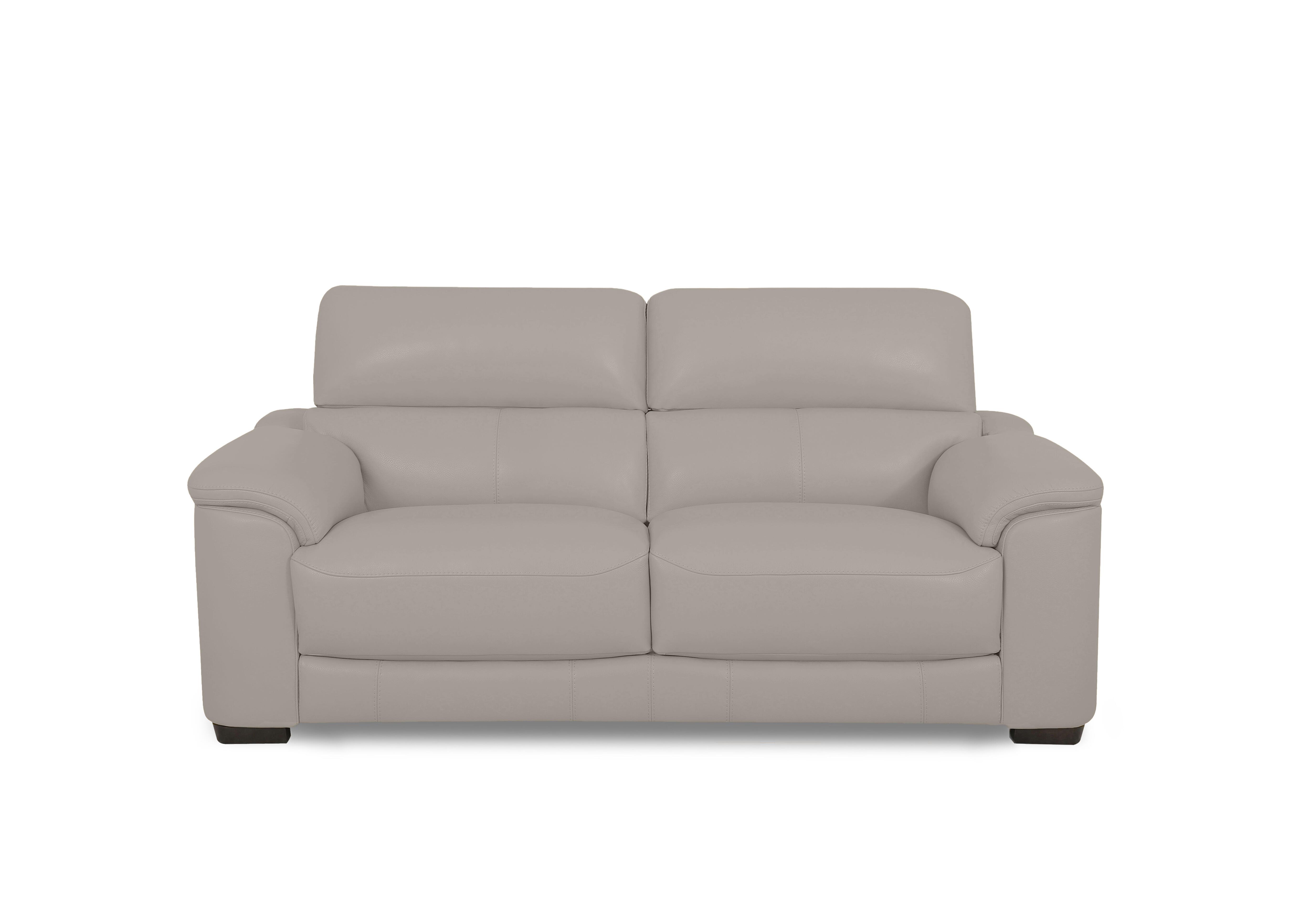 Nova Leather 2 Seater Sofa in Bv-946b Silver Grey on Furniture Village