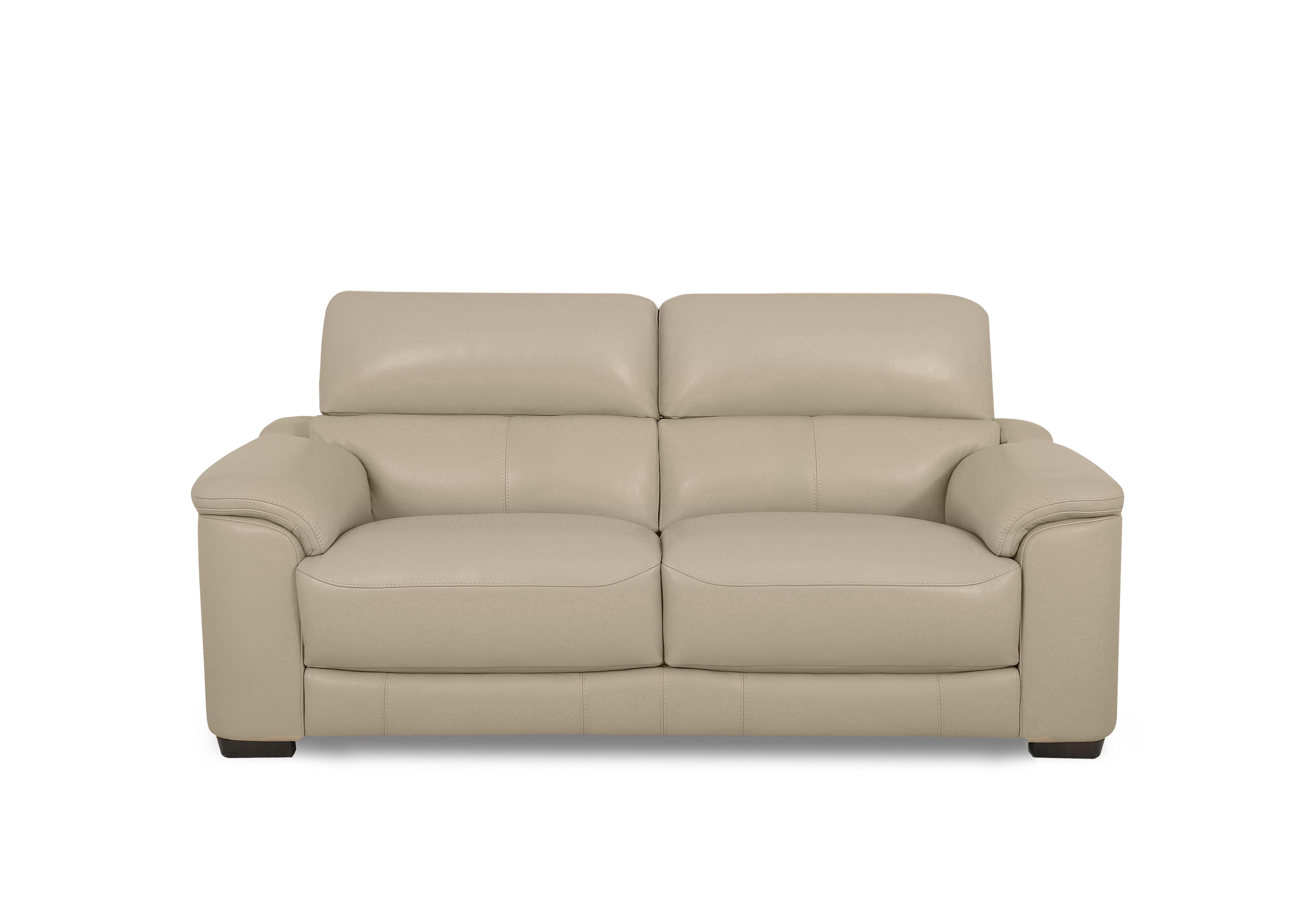 Nova Leather 2 Seater Sofa in Hw-039c Pebble on Furniture Village