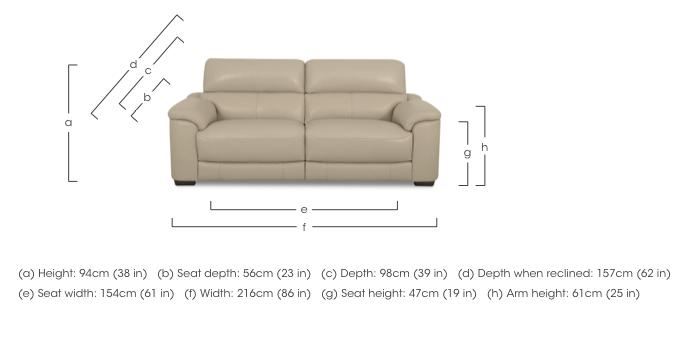 Nova Leather 3 Seater Power Recliner Sofa with Power Headrests in  on Furniture Village