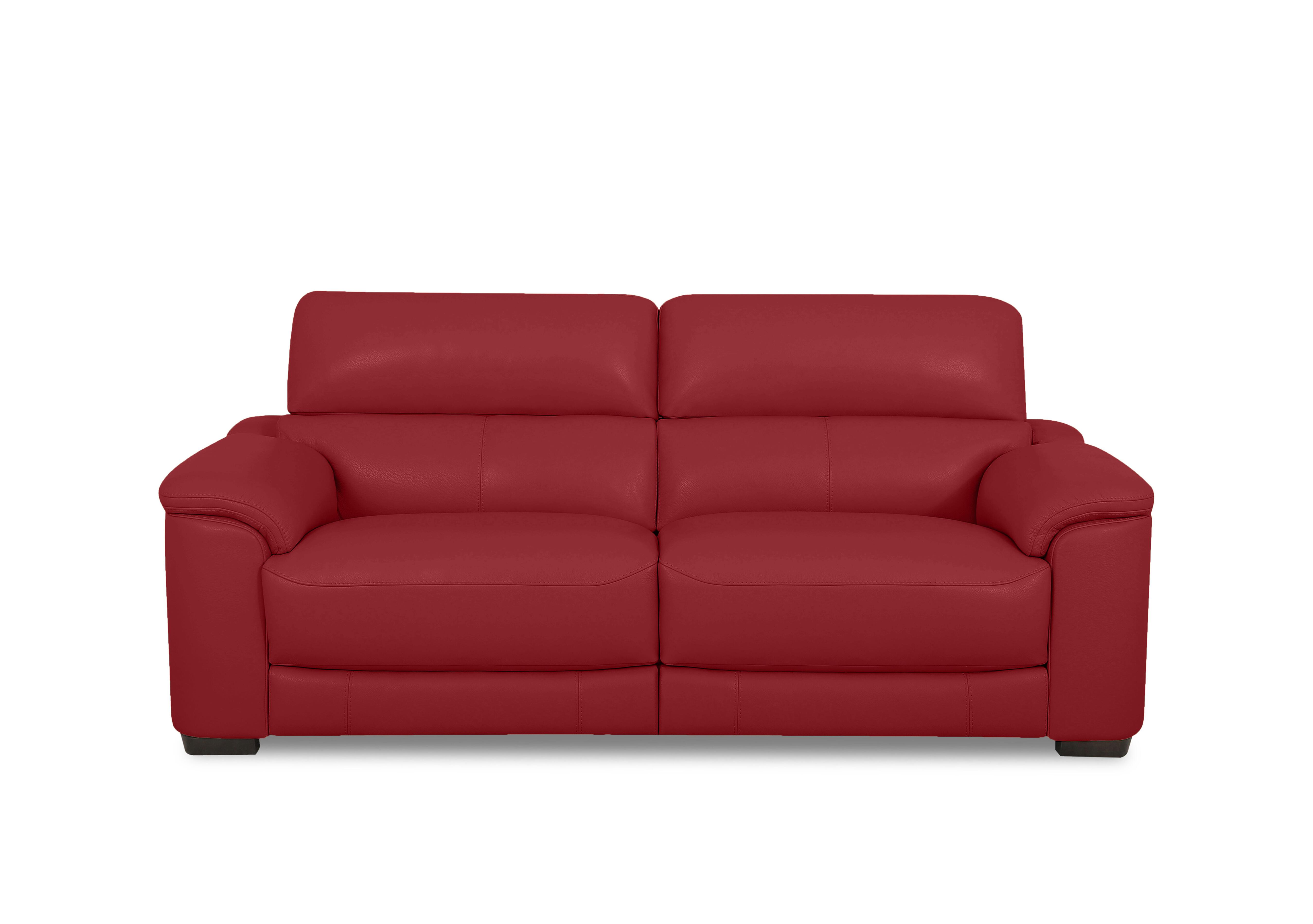 Nova Leather 3 Seater Power Recliner Sofa with Power Headrests in Bv-0008 Pure Red on Furniture Village
