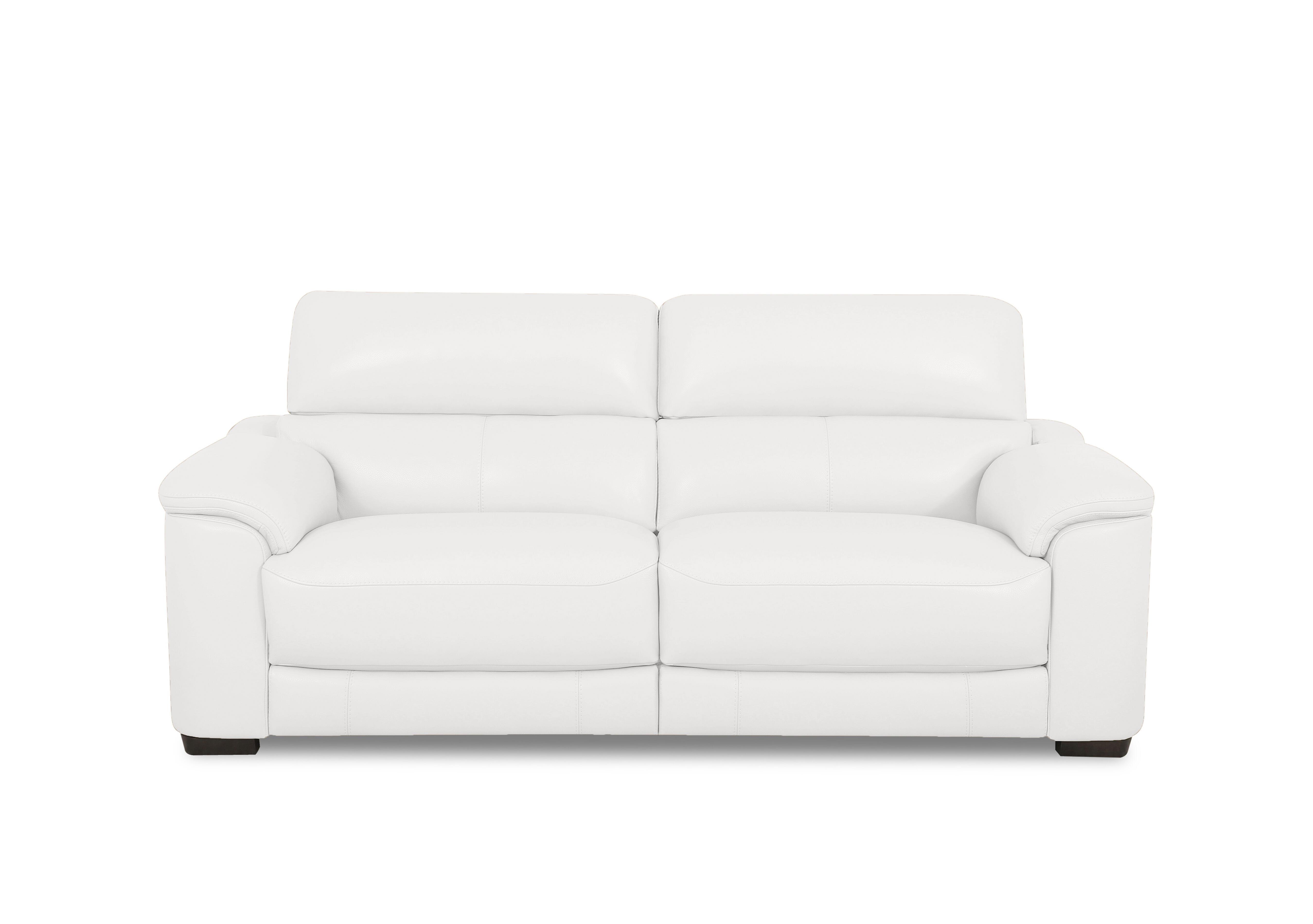 Nova Leather 3 Seater Power Recliner Sofa with Power Headrests in Bv-744d Star White on Furniture Village