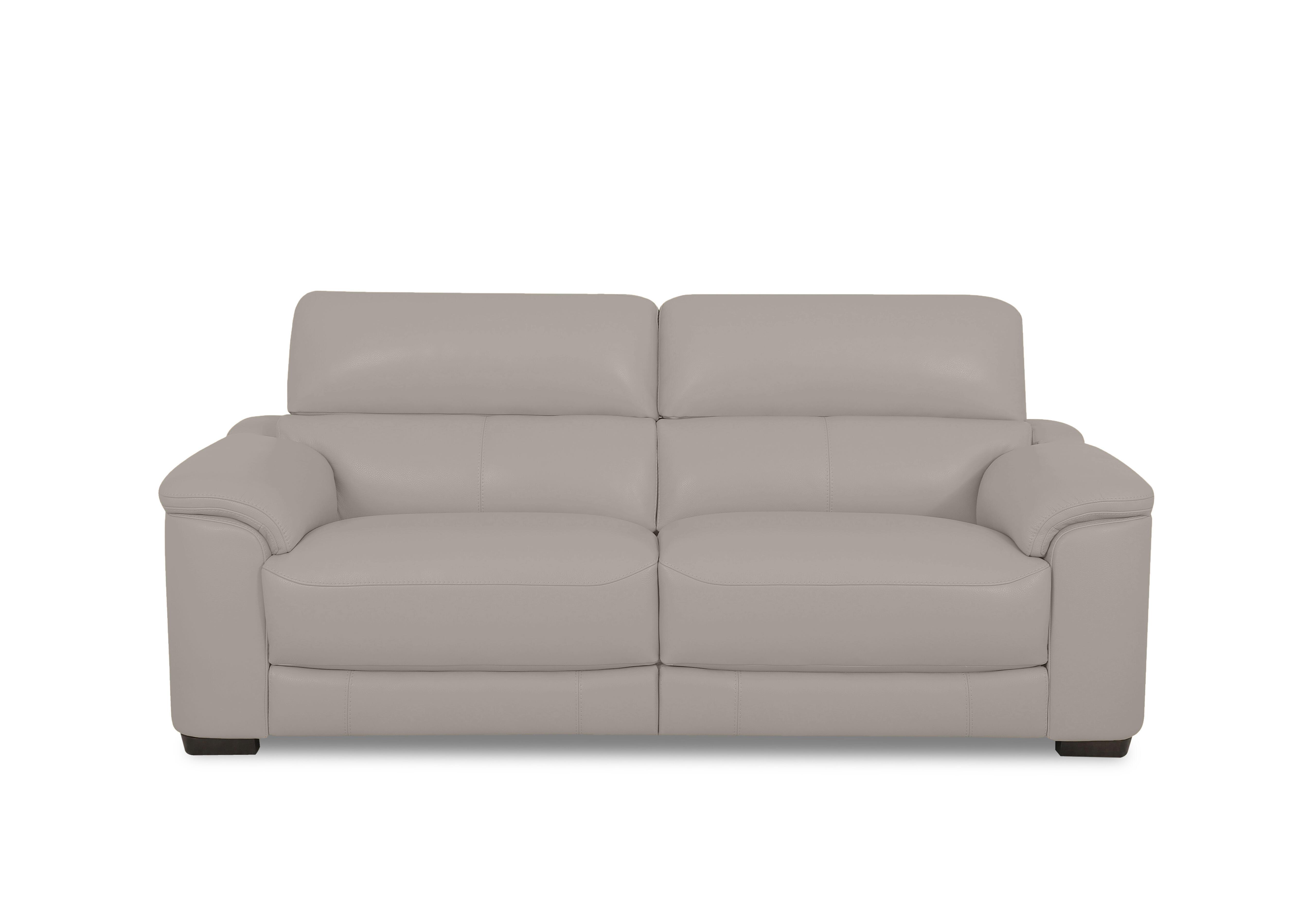 Nova Leather 3 Seater Power Recliner Sofa with Power Headrests in Bv-946b Silver Grey on Furniture Village