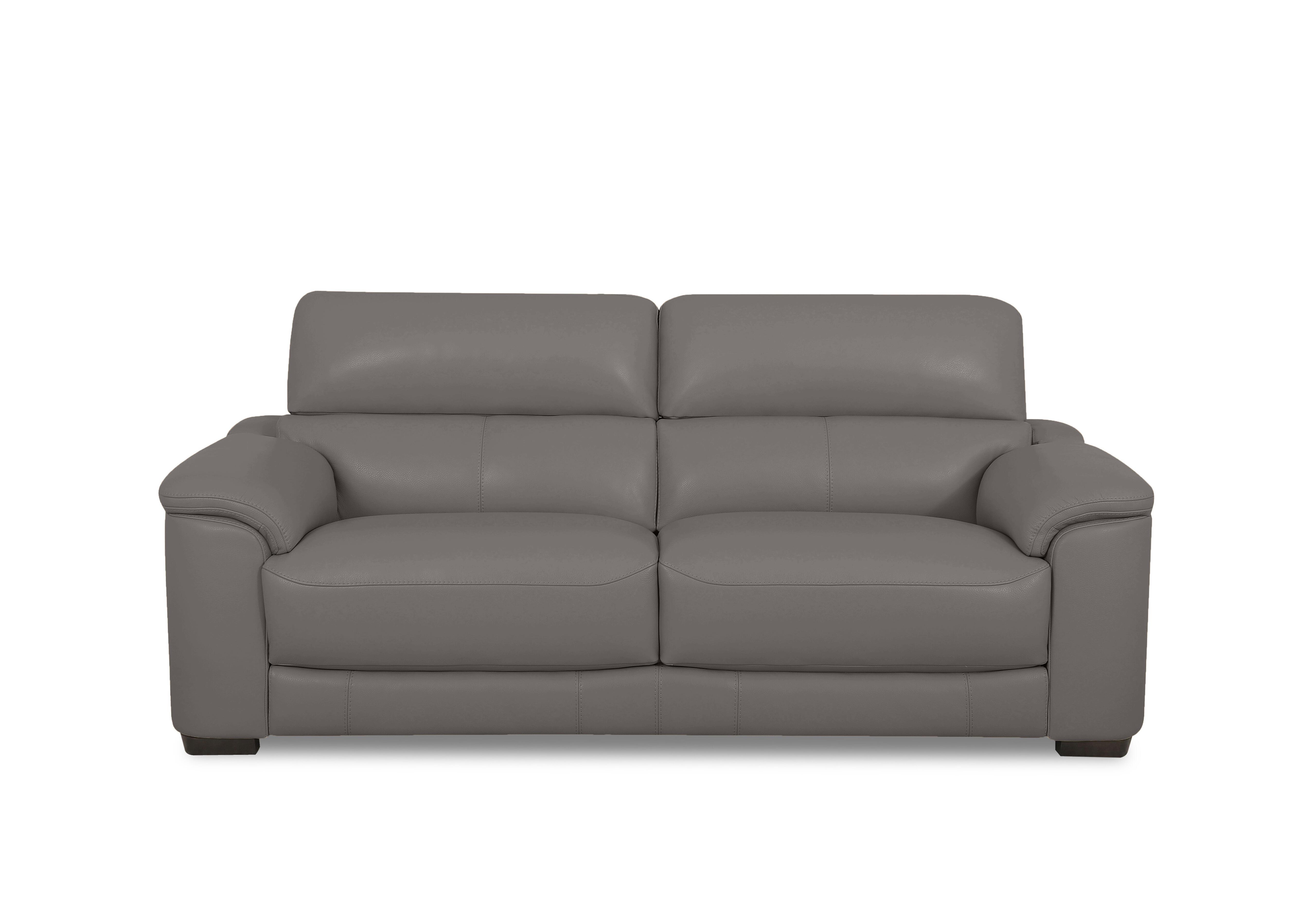 Nova Leather 3 Seater Sofa in Bv-042e Elephant on Furniture Village