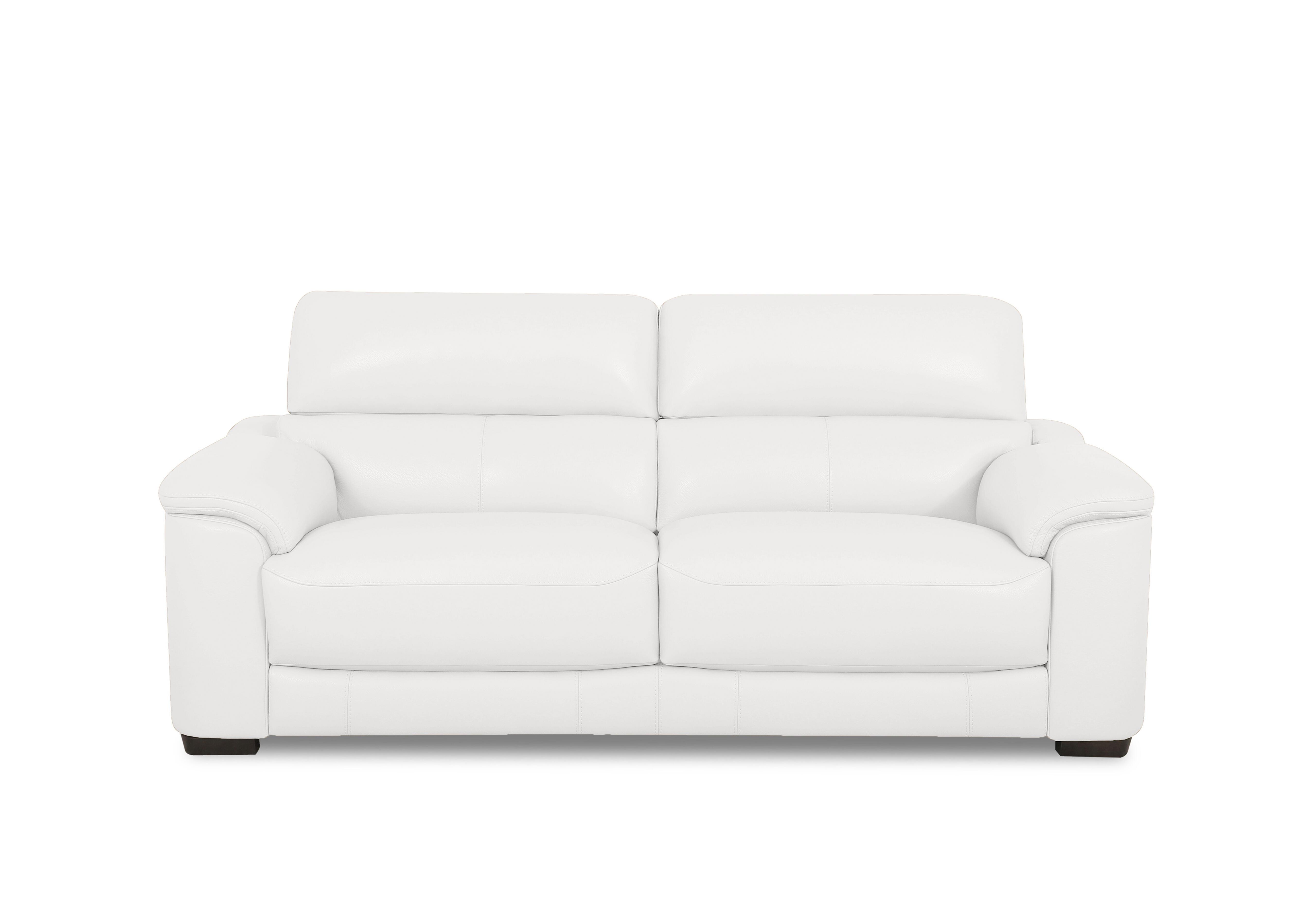 Nova Leather 3 Seater Sofa in Bv-744d Star White on Furniture Village