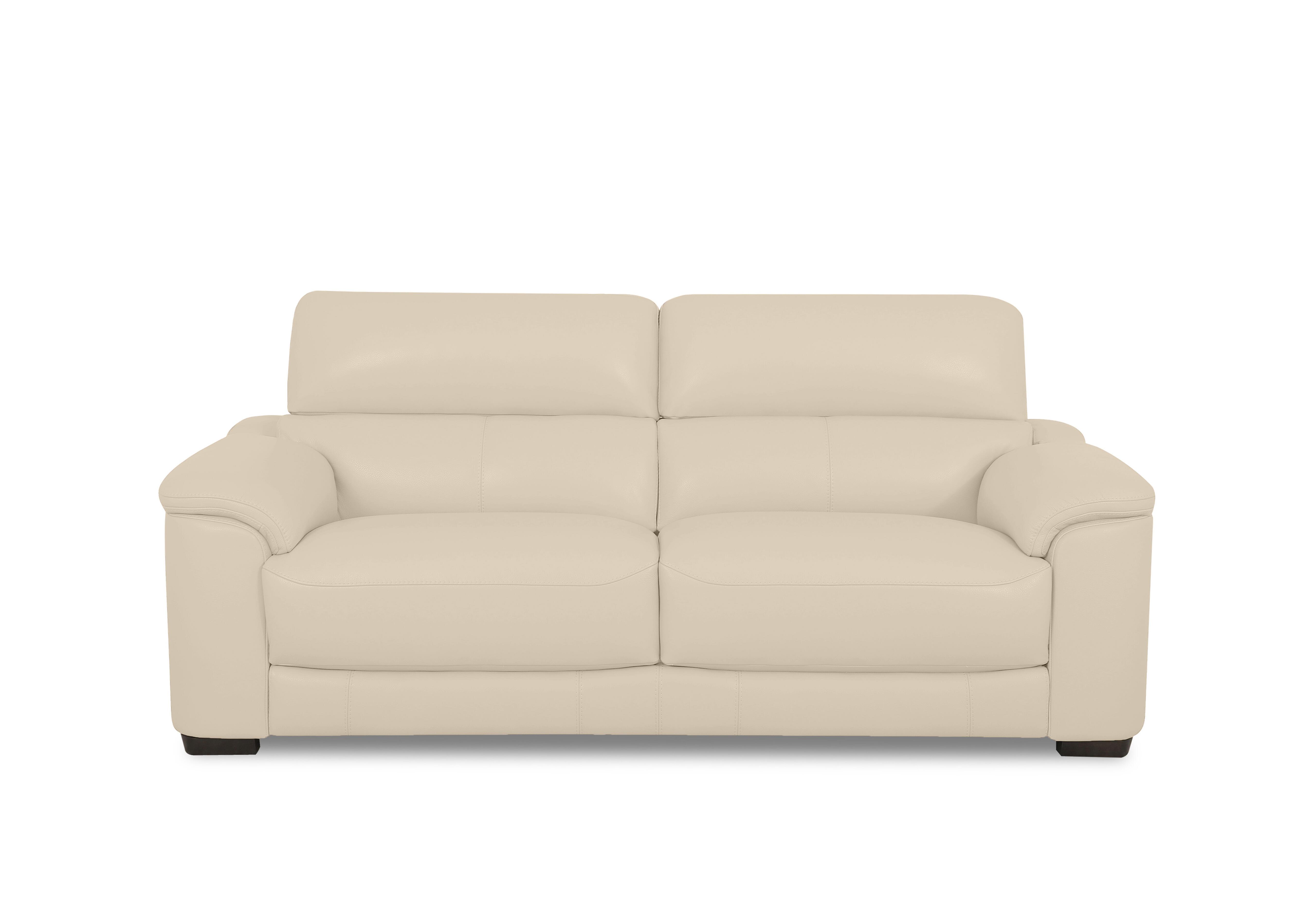 Nova Leather 3 Seater Sofa in Bv-862c Bisque on Furniture Village