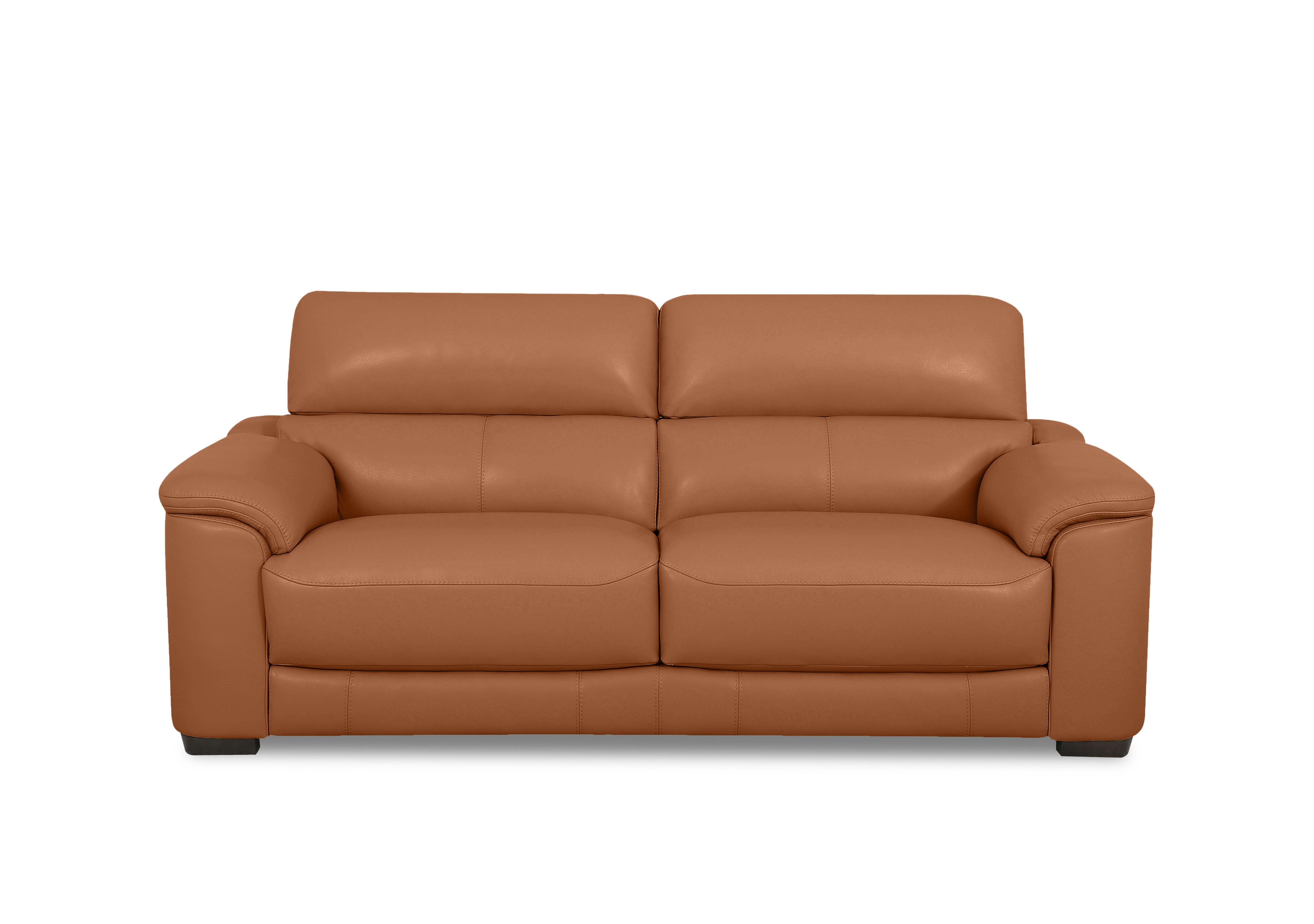 Nova Leather 3 Seater Sofa in Hw-602b Pecan Brown on Furniture Village