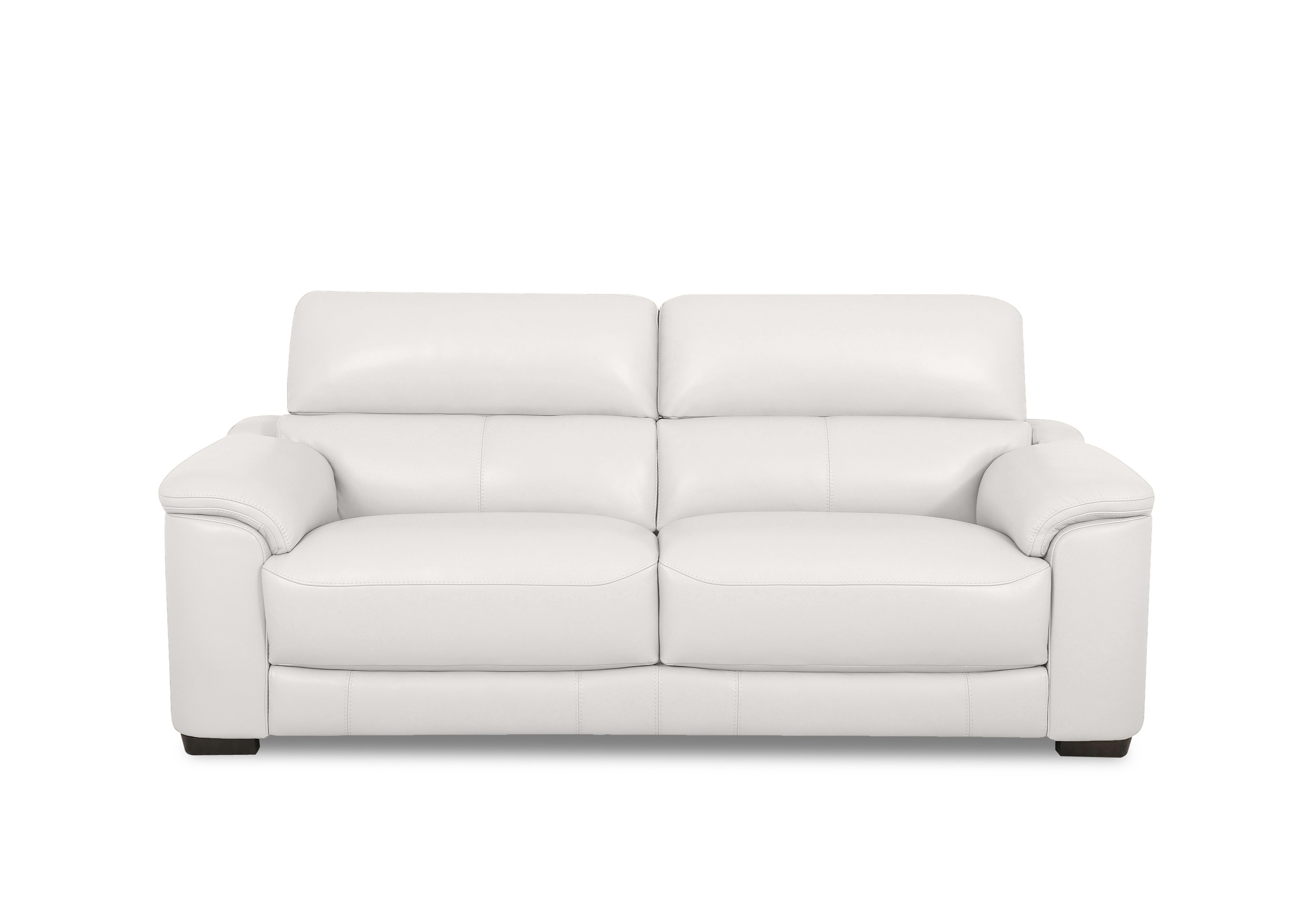 Nova Leather 3 Seater Sofa in Hw-744d Star White on Furniture Village