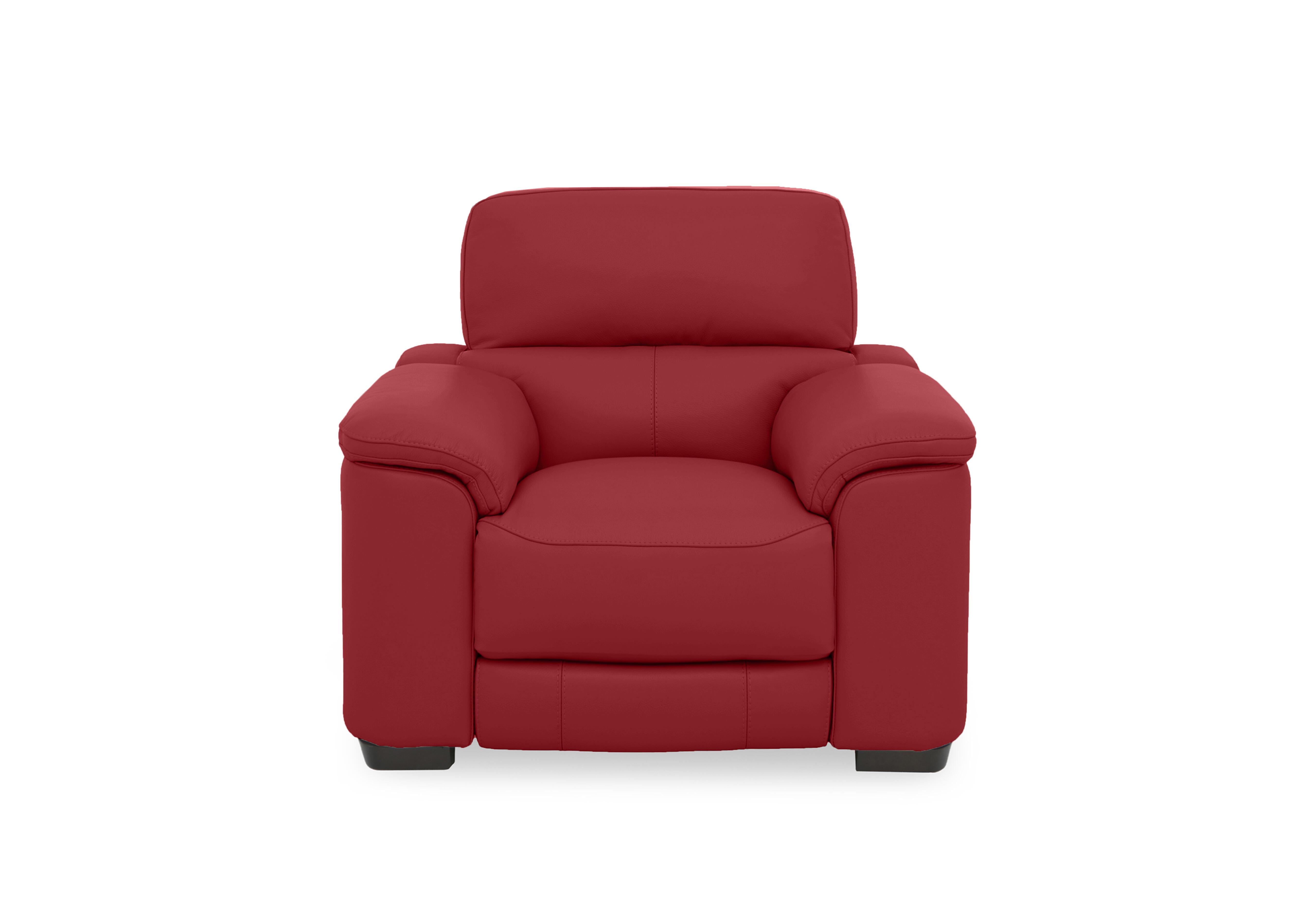Nova Leather Chair in Bv-0008 Pure Red on Furniture Village