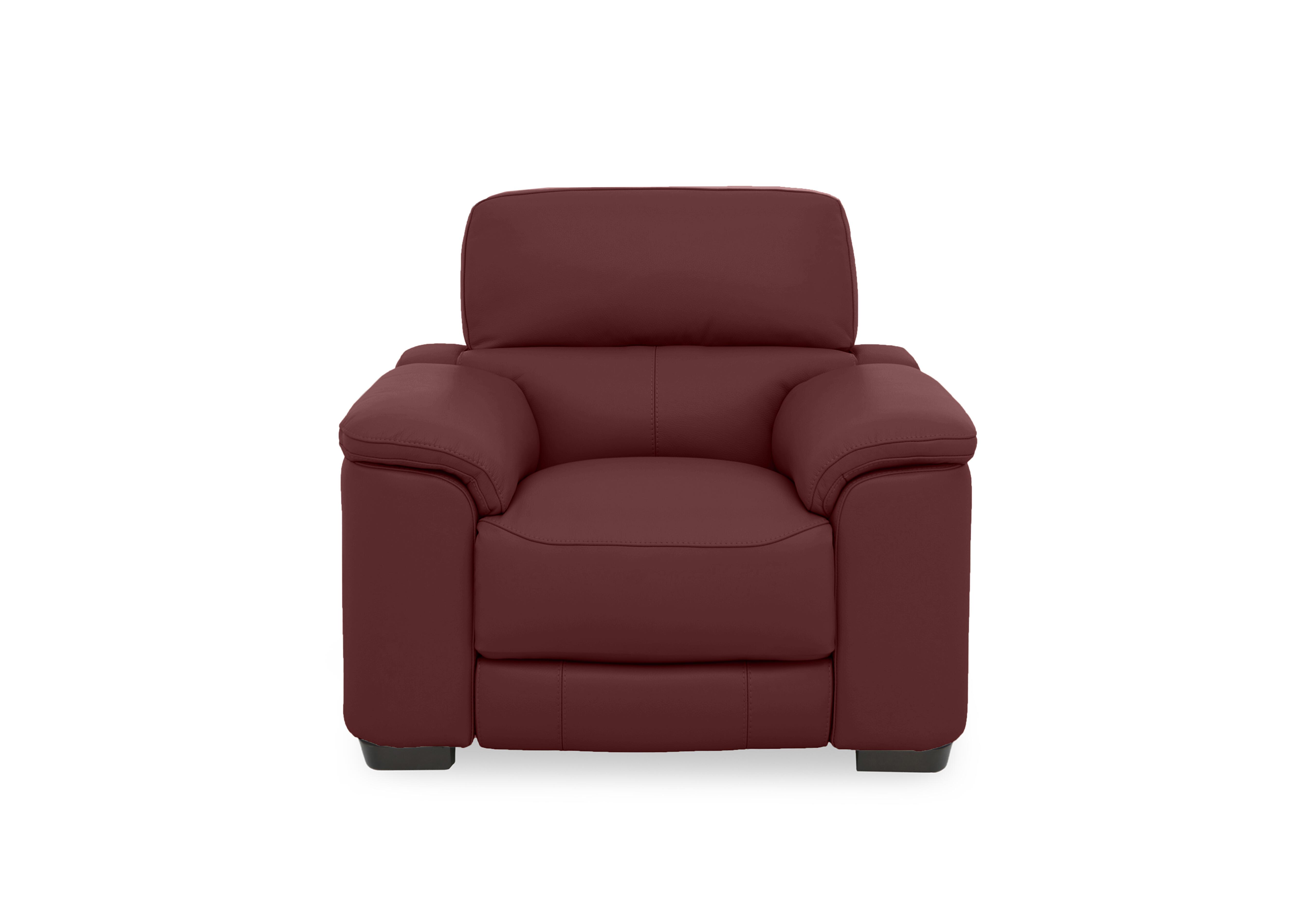 Nova Leather Chair in Bv-035c Deep Red on Furniture Village