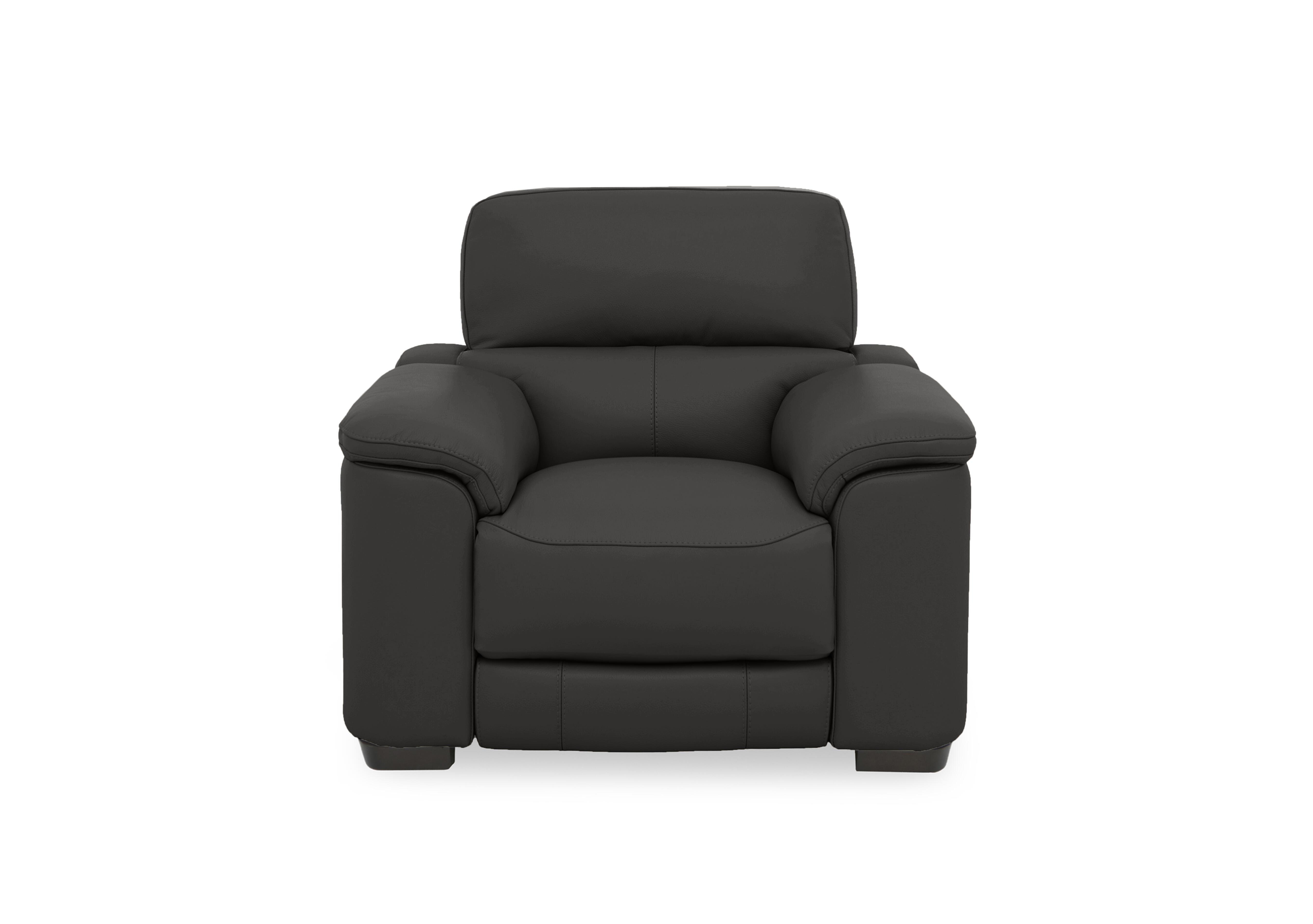 Nova Leather Chair in Bv-3500 Classic Black on Furniture Village