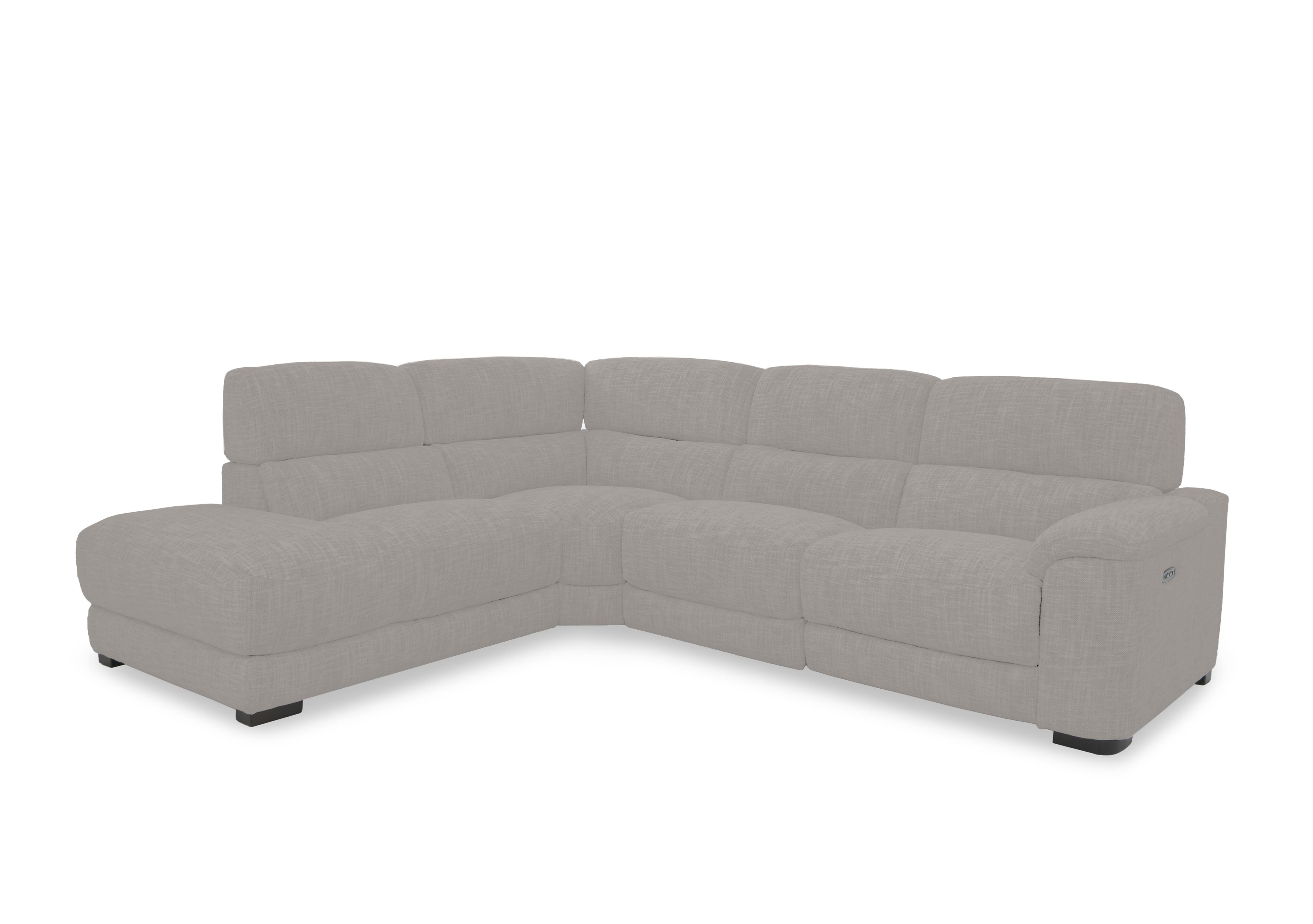 Nova Fabric Power Recliner Chaise End Sofa with Power Headrests in Fab-Can-R452 Grey Mist on Furniture Village