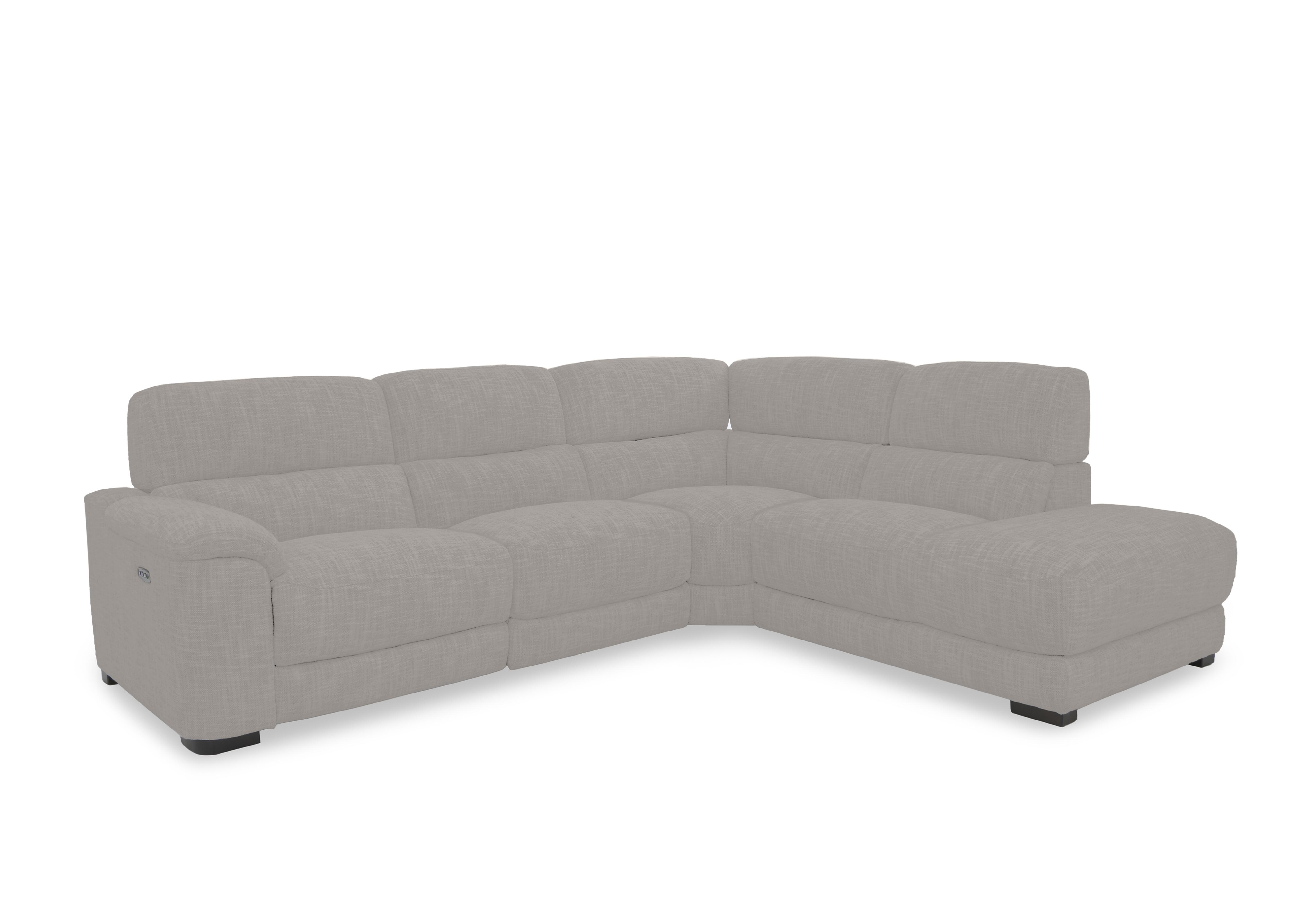 Nova Fabric Power Recliner Chaise End Sofa with Power Headrests in Fab-Can-R452 Grey Mist on Furniture Village