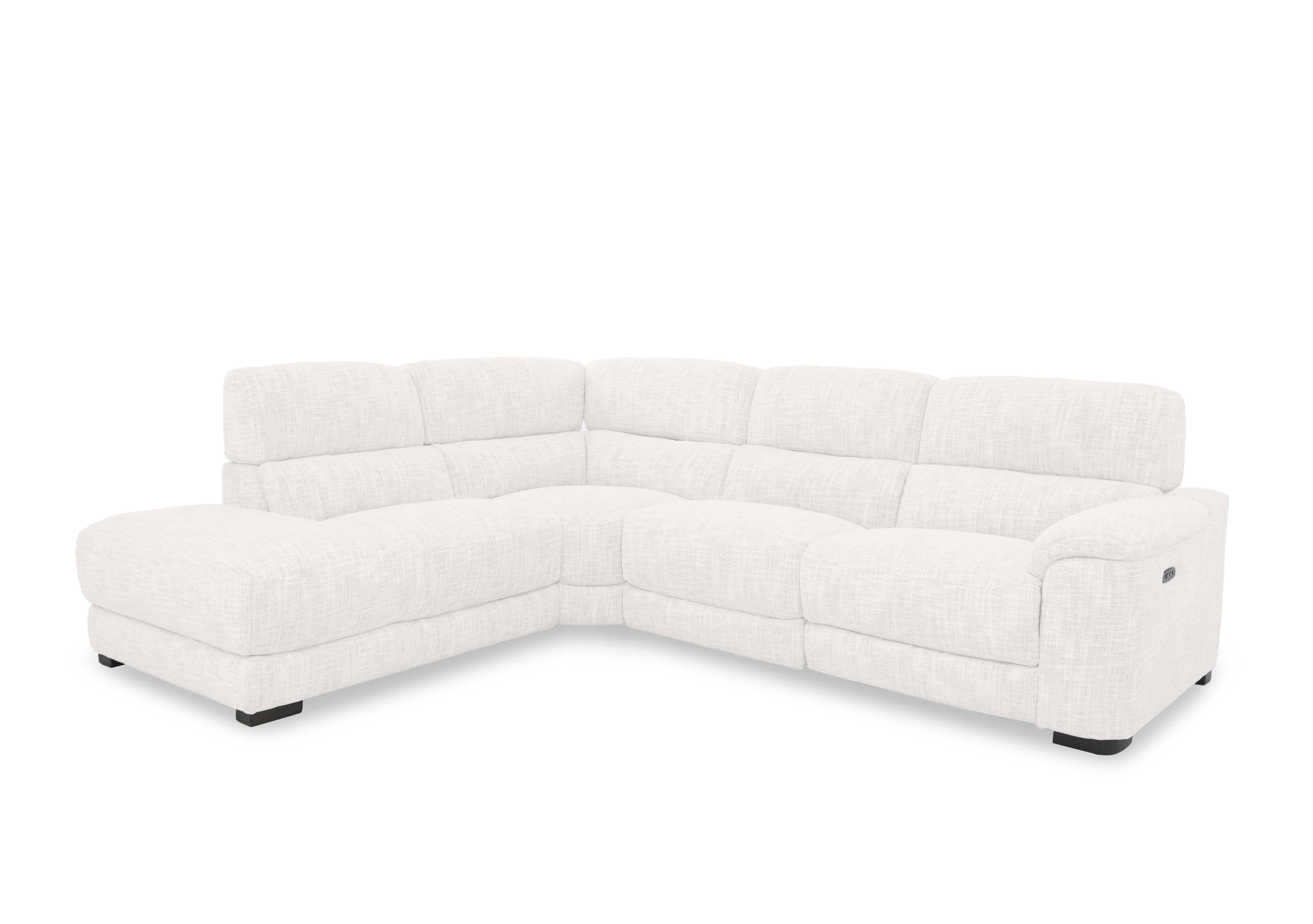 Nova Fabric Power Recliner Chaise End Sofa with Power Headrests in Fab-Mga-R03 Frost on Furniture Village