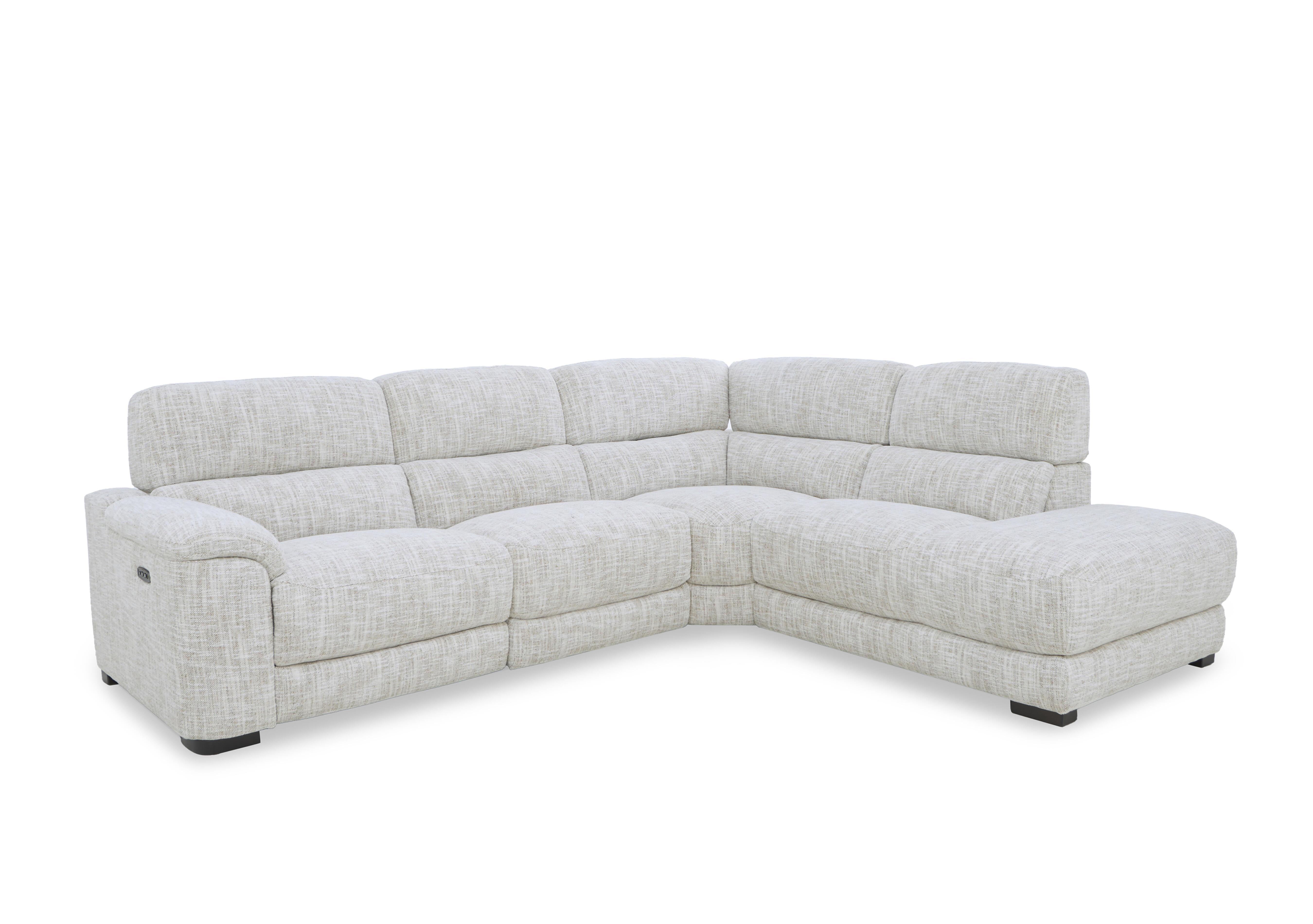 Nova Fabric Power Recliner Chaise End Sofa with Power Headrests in Fab-Mga-R04 Beige on Furniture Village