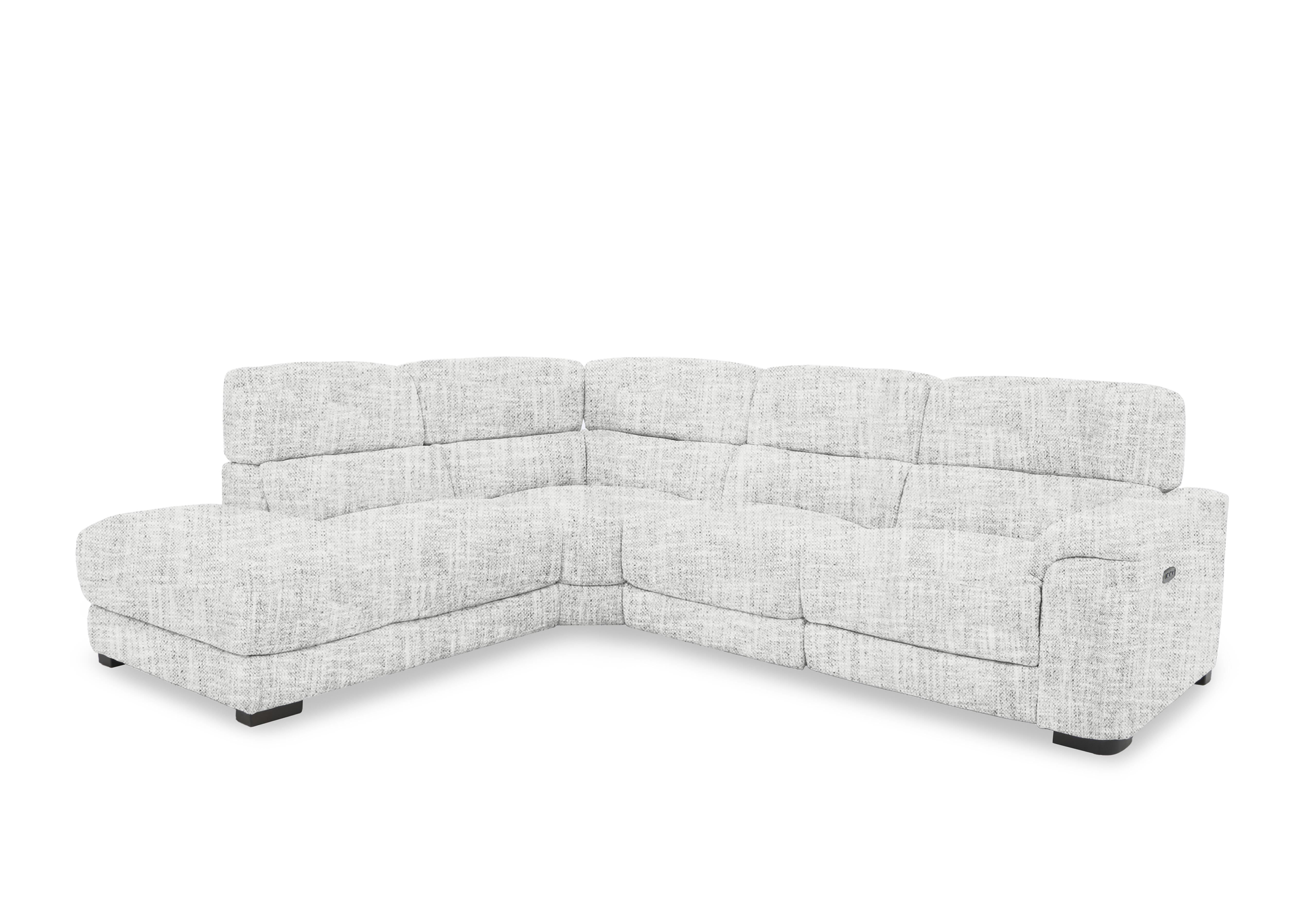 Nova Fabric Power Recliner Chaise End Sofa with Power Headrests in Fab-Mga-R06 Silver Green on Furniture Village