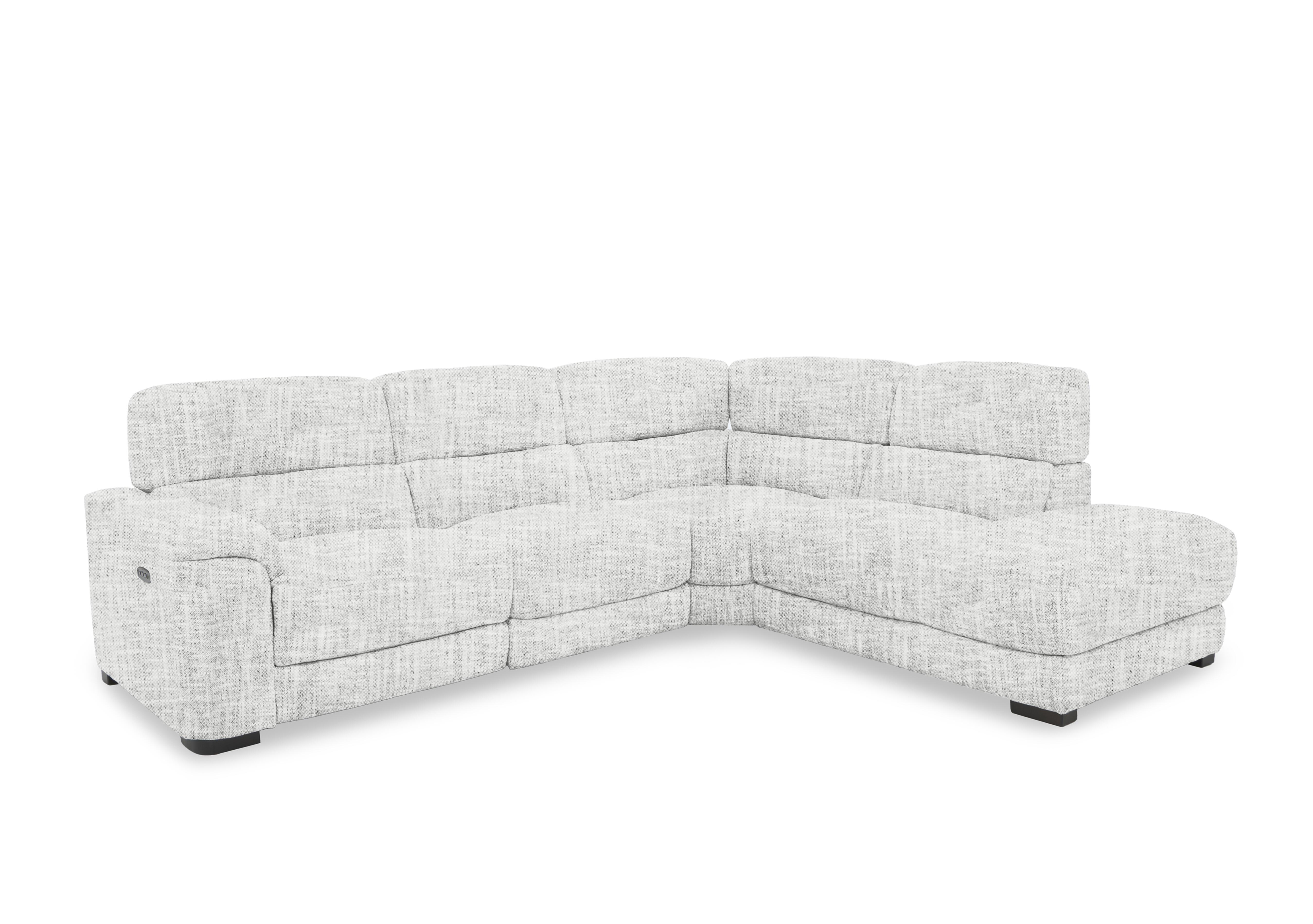 Nova Fabric Power Recliner Chaise End Sofa with Power Headrests in Fab-Mga-R06 Silver Green on Furniture Village