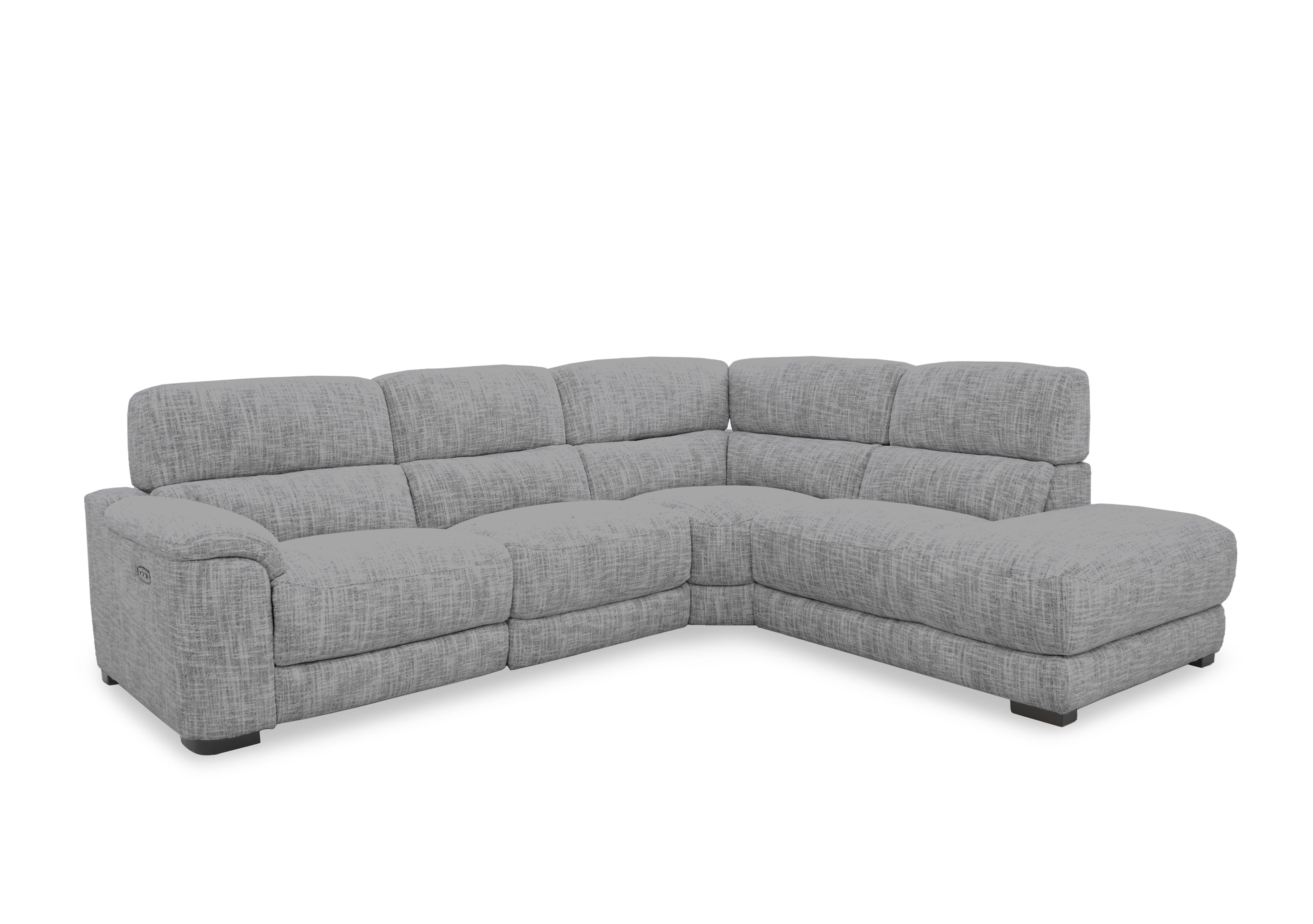 Nova Fabric Power Recliner Chaise End Sofa with Power Headrests in Fab-Mga-R09 Dove Grey on Furniture Village