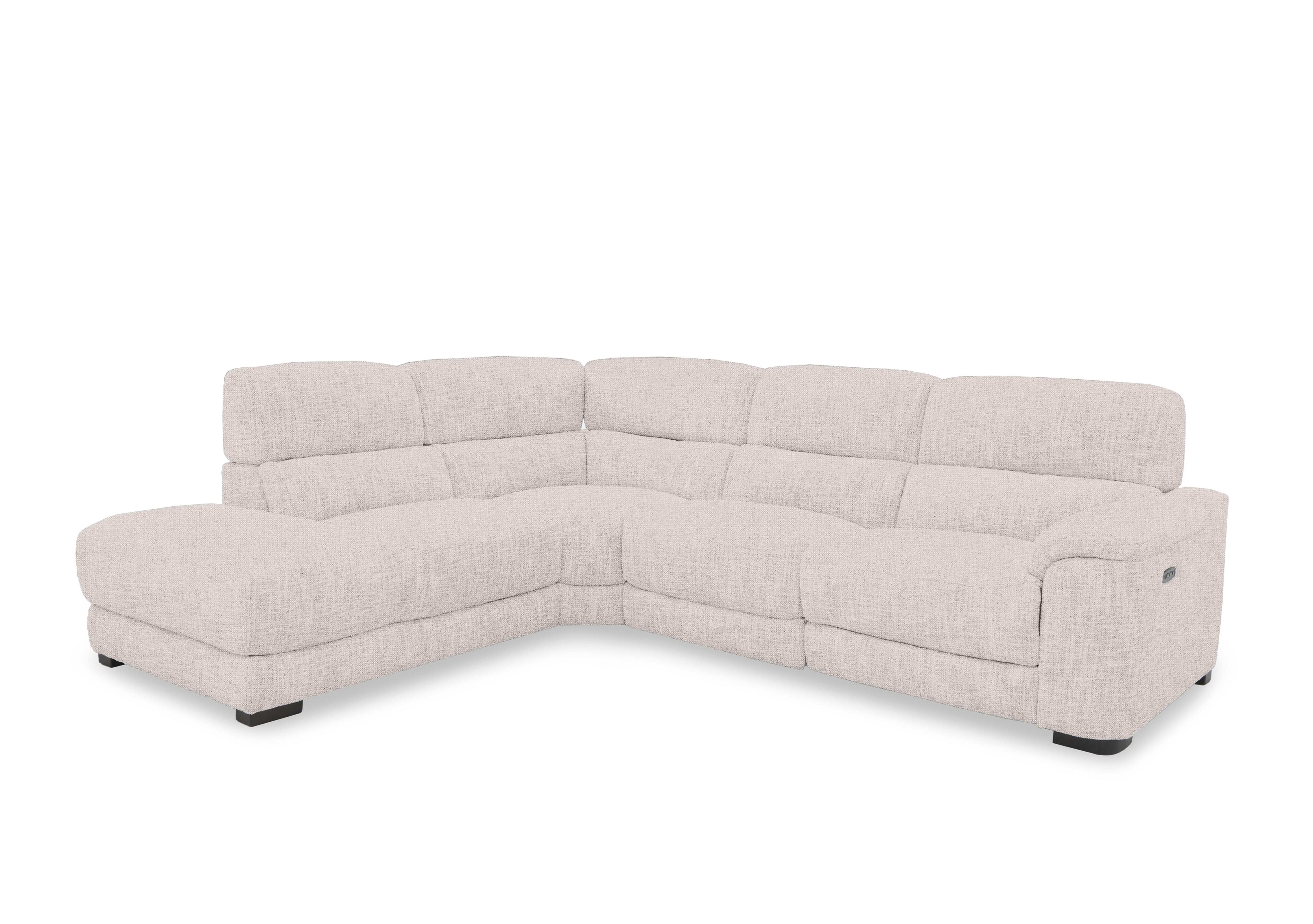 Nova Fabric Power Recliner Chaise End Sofa with Power Headrests in Fab-Mil-R120 Mink on Furniture Village