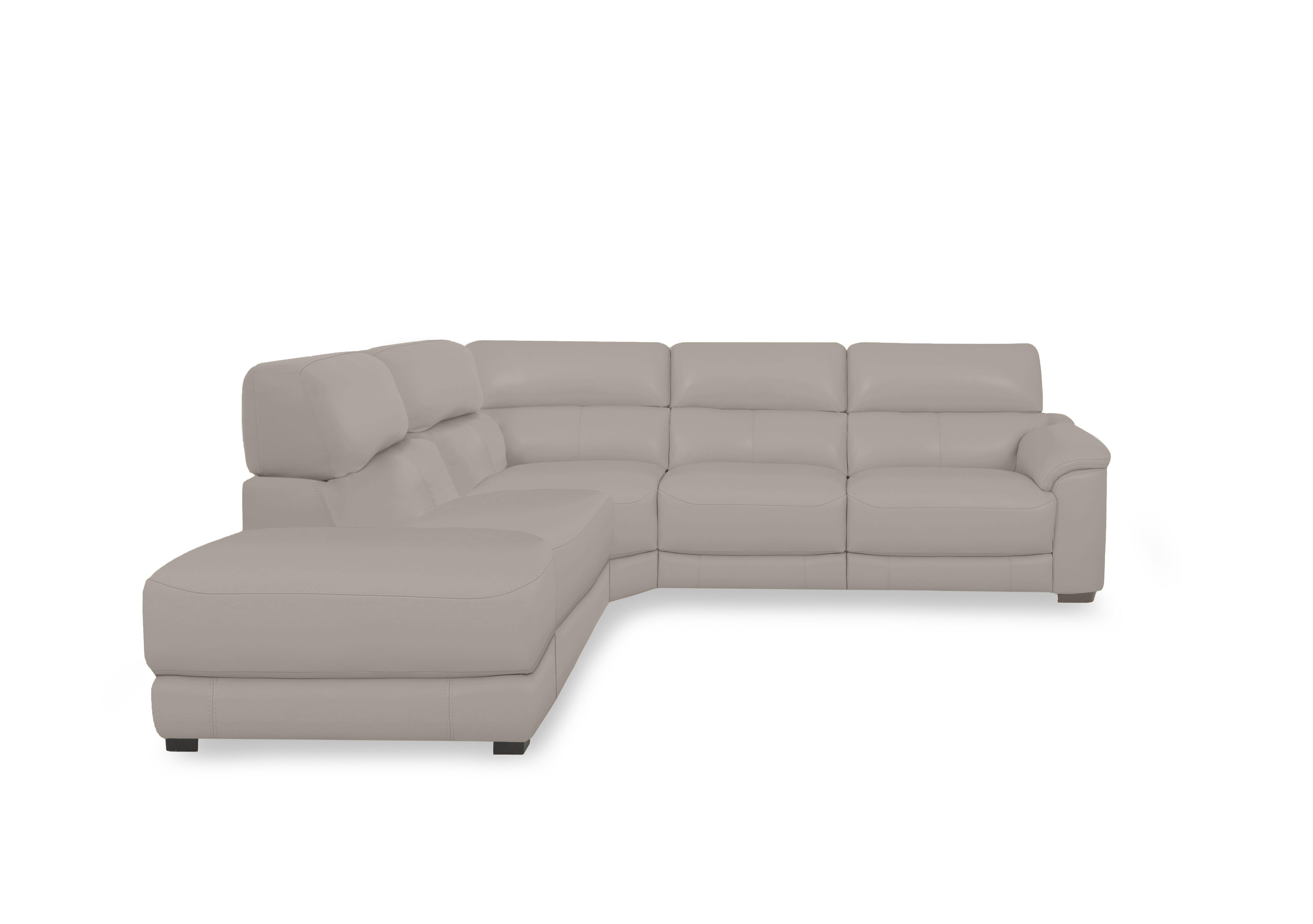 Nova Leather Power Recliner Chaise End Sofa with Power Headrests in Bv-946b Silver Grey on Furniture Village