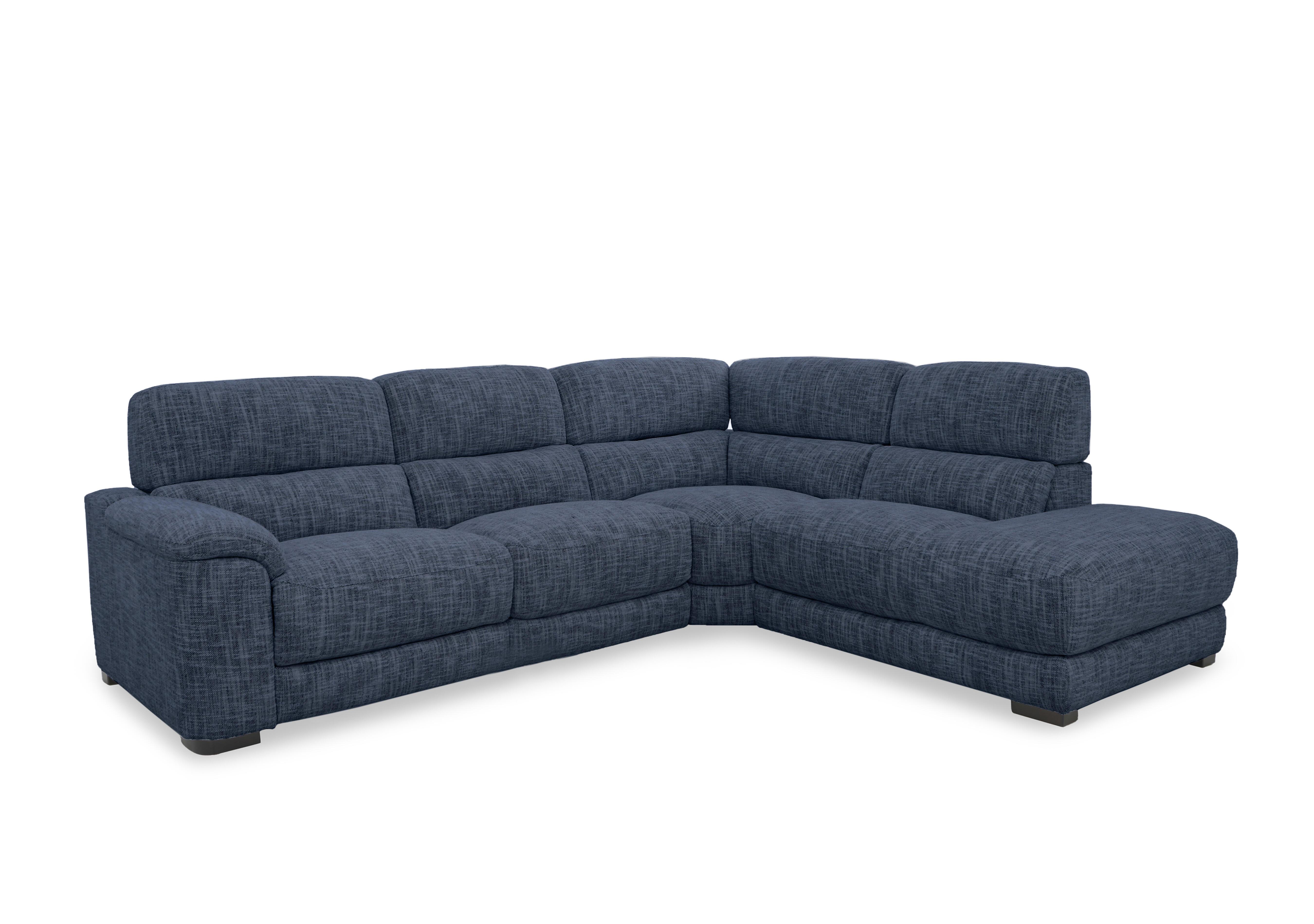 Nova Fabric Chaise End Sofa in Fab-Mga-R10 Dark Denim on Furniture Village