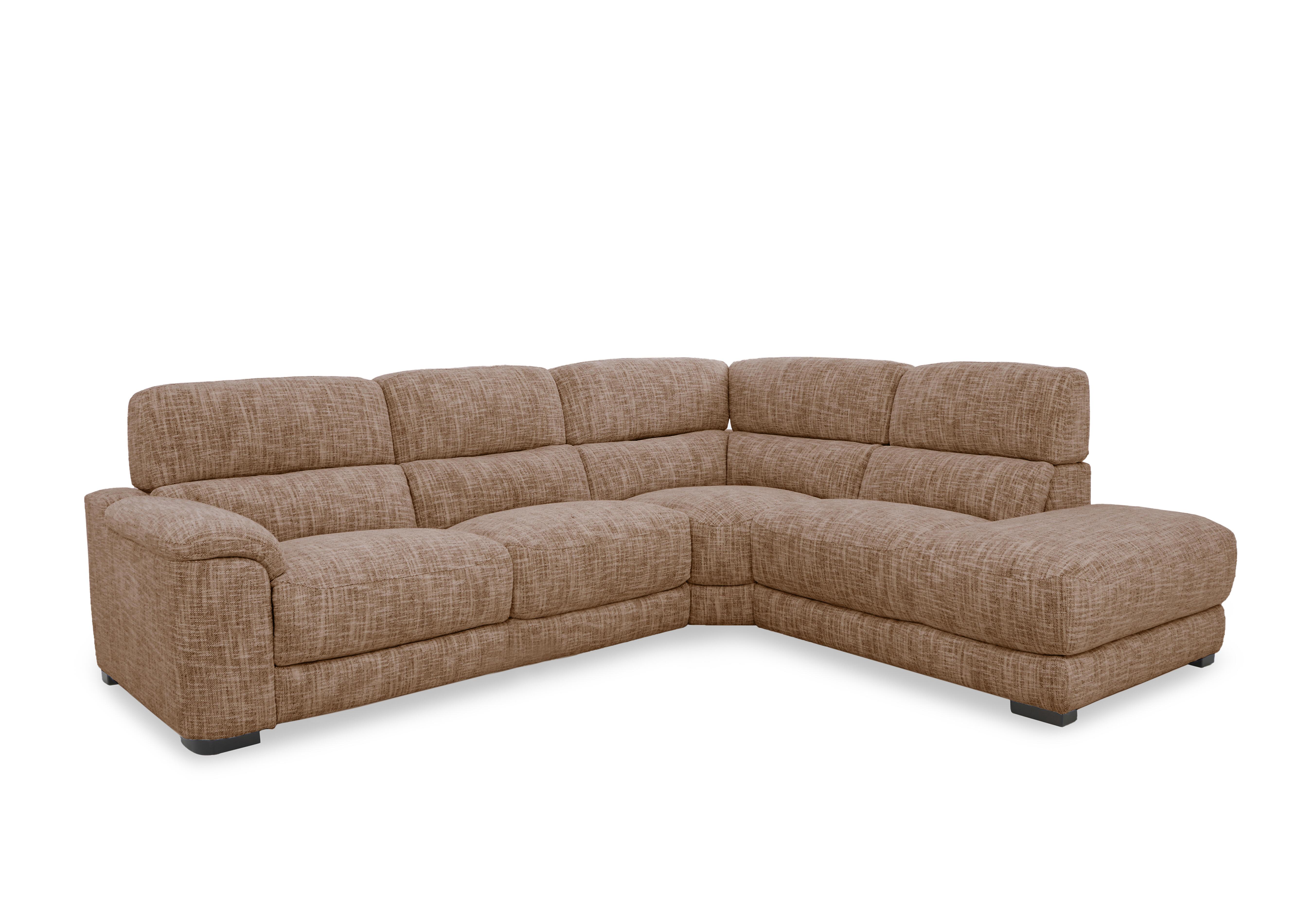 Nova Fabric Chaise End Sofa in Fab-Mga-R13 Light Brown on Furniture Village