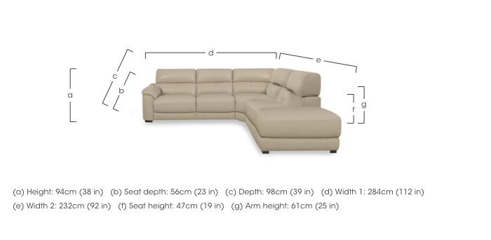 Nova Leather Chaise End Sofa in  on Furniture Village