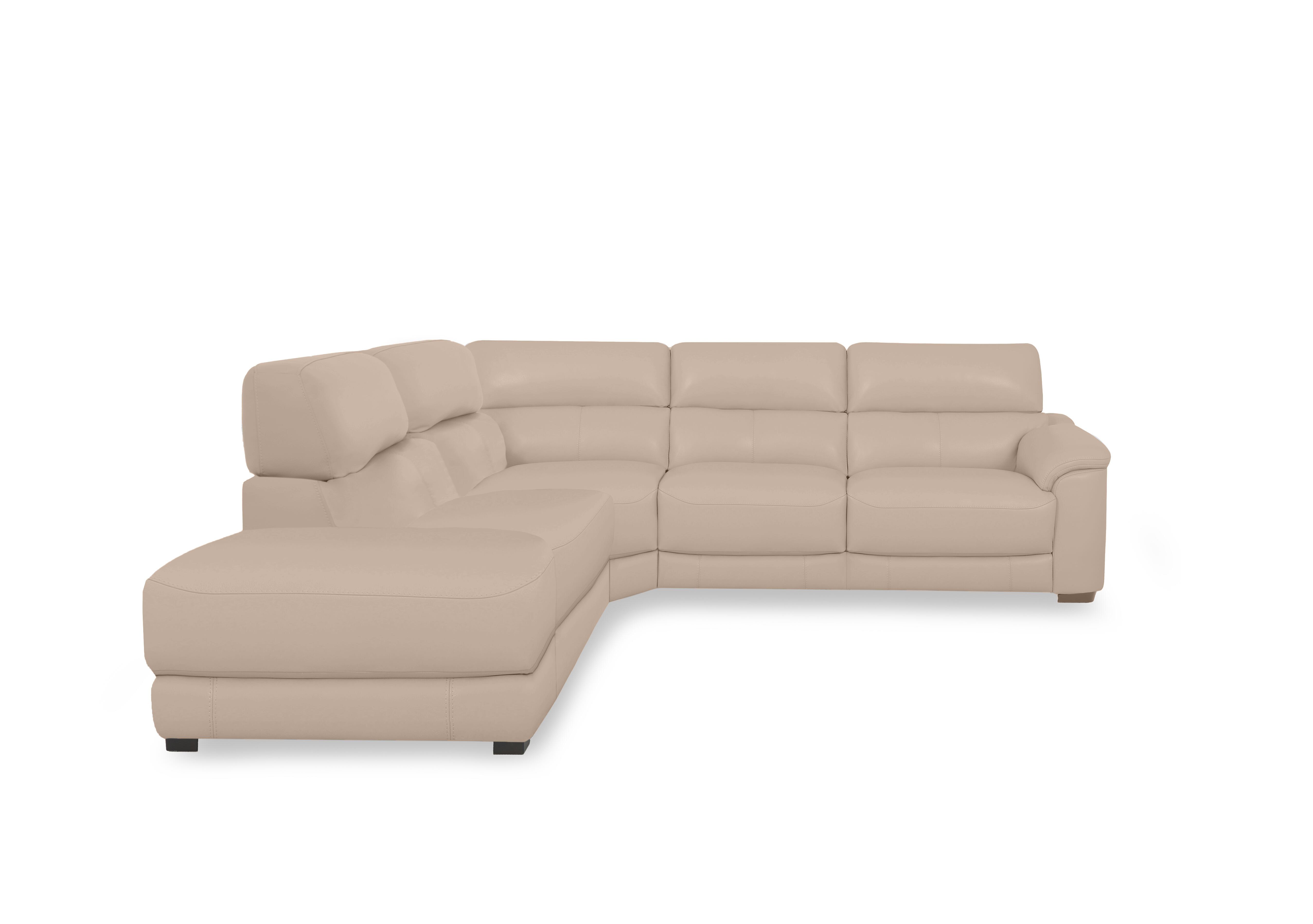 Nova Leather Chaise End Sofa in Bv-039c Pebble on Furniture Village