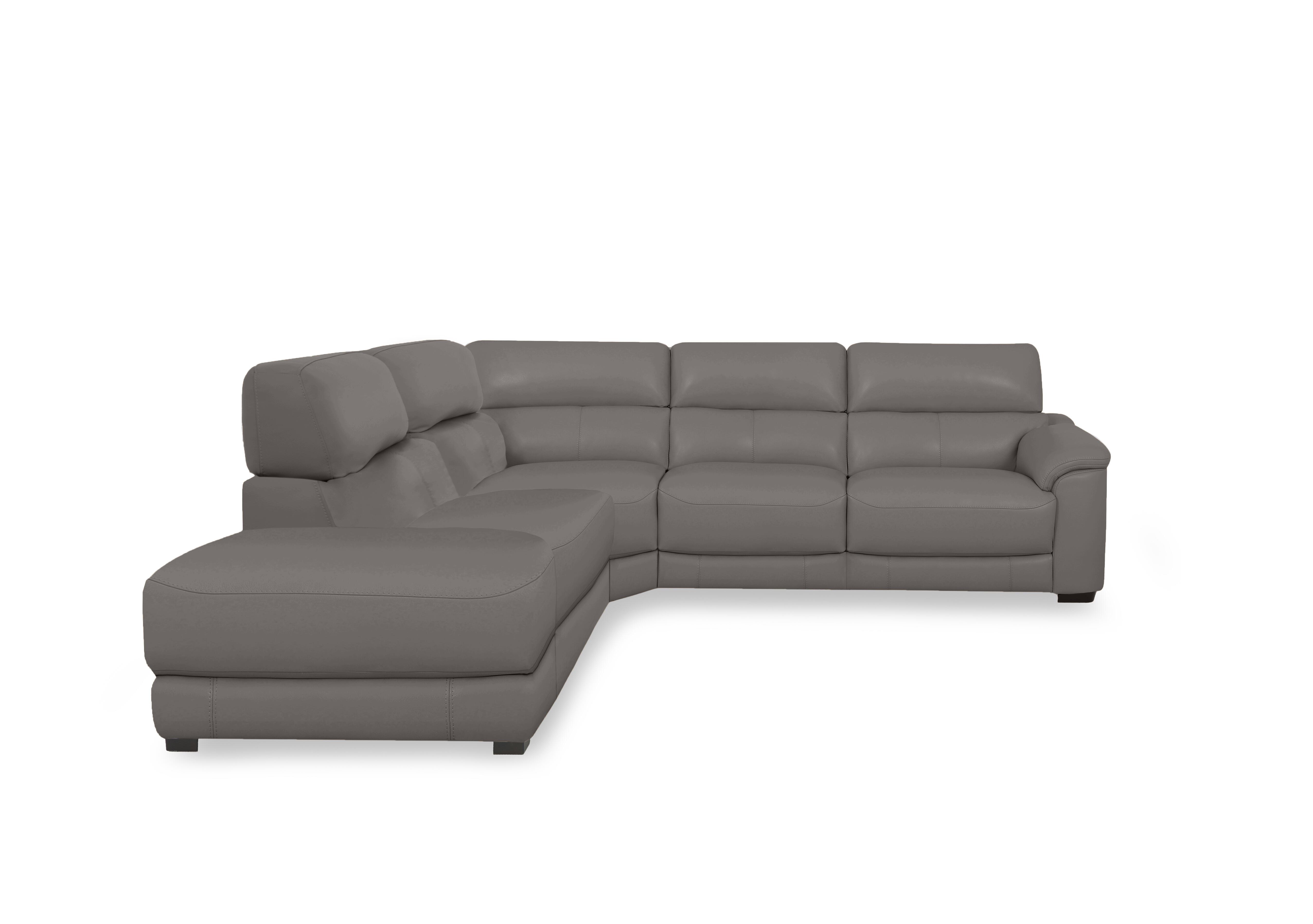 Nova Leather Chaise End Sofa in Bv-042e Elephant on Furniture Village