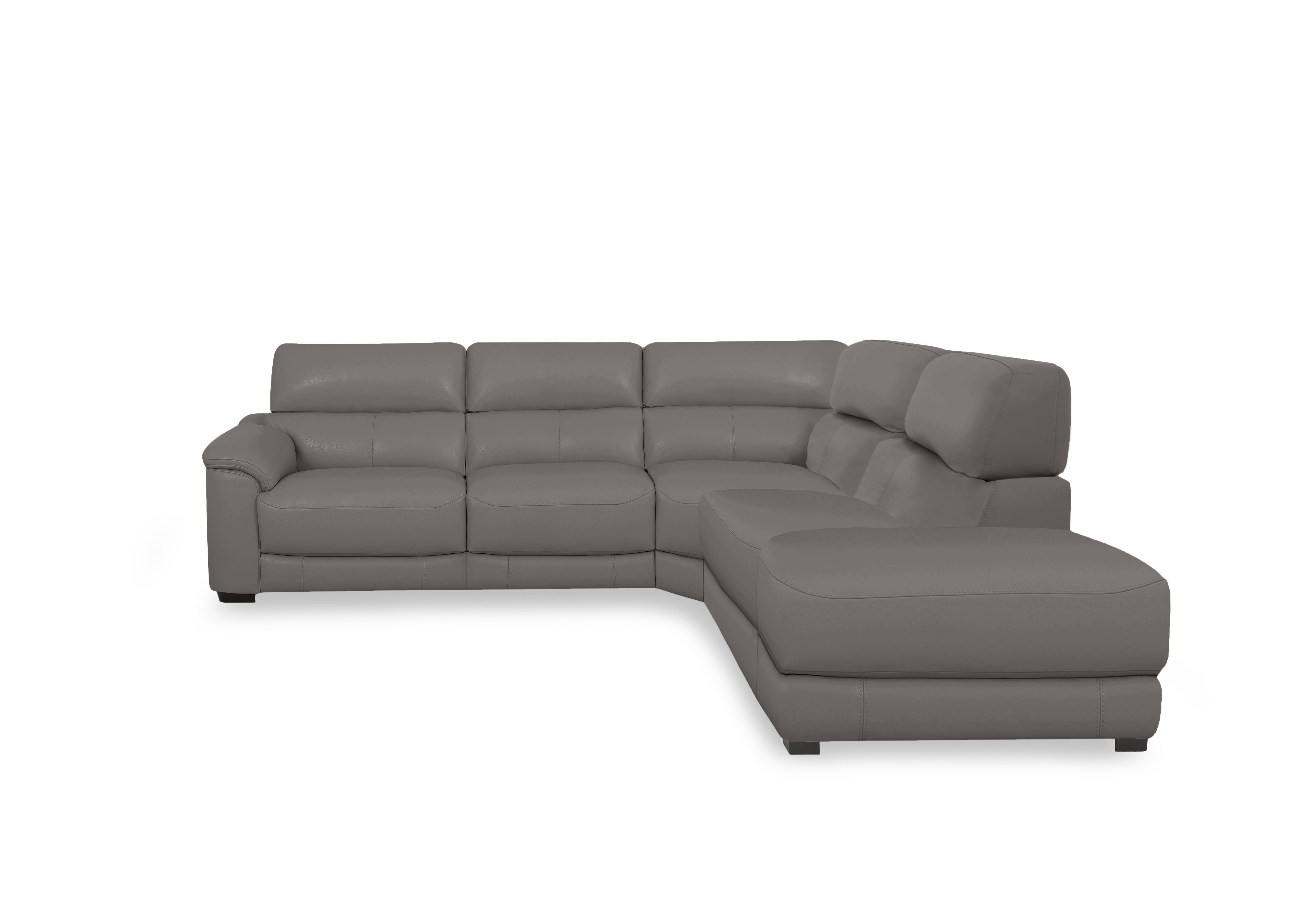 Nova Leather Chaise End Sofa in Bv-042e Elephant on Furniture Village