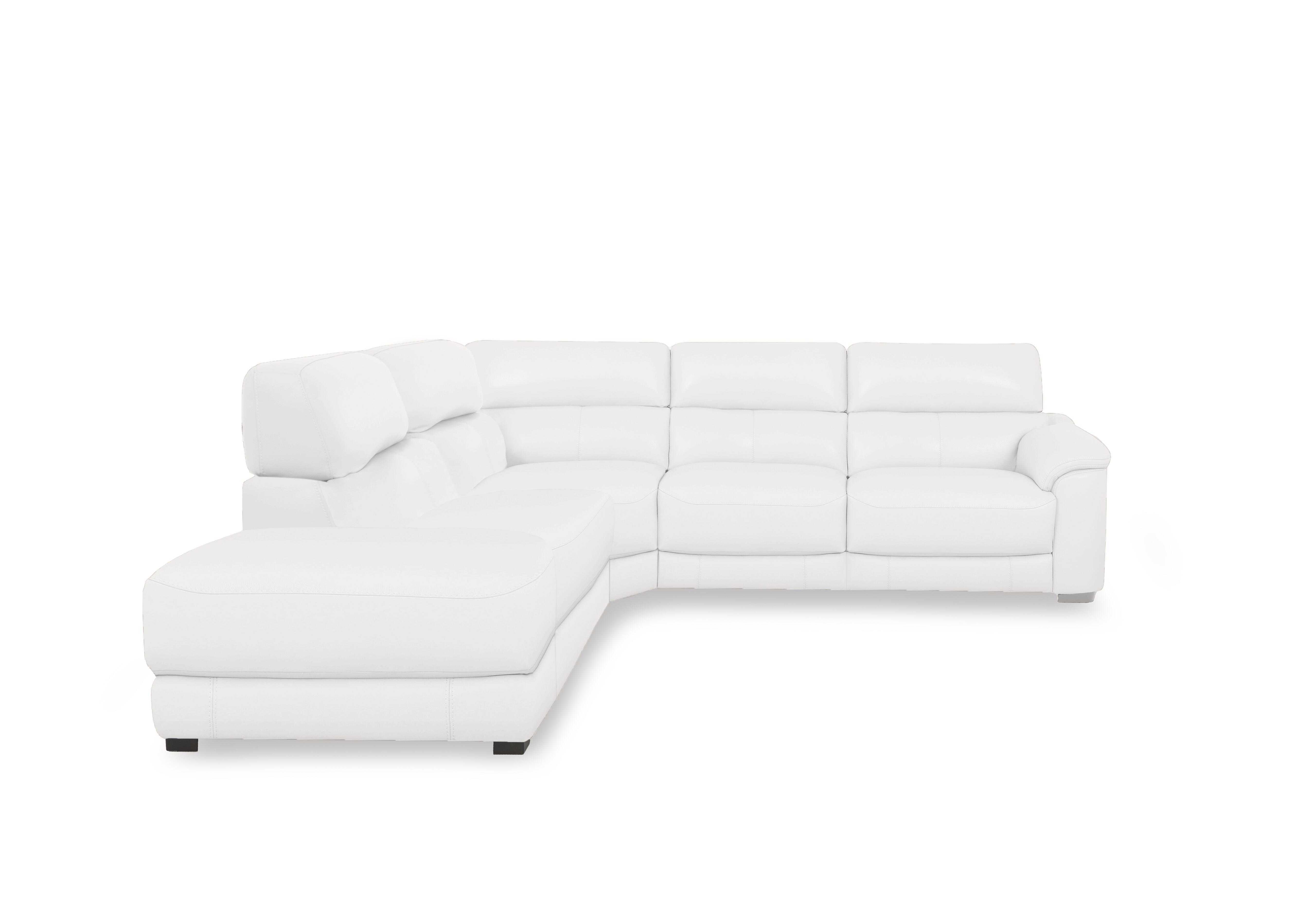 Nova Leather Chaise End Sofa in Bv-744d Star White on Furniture Village