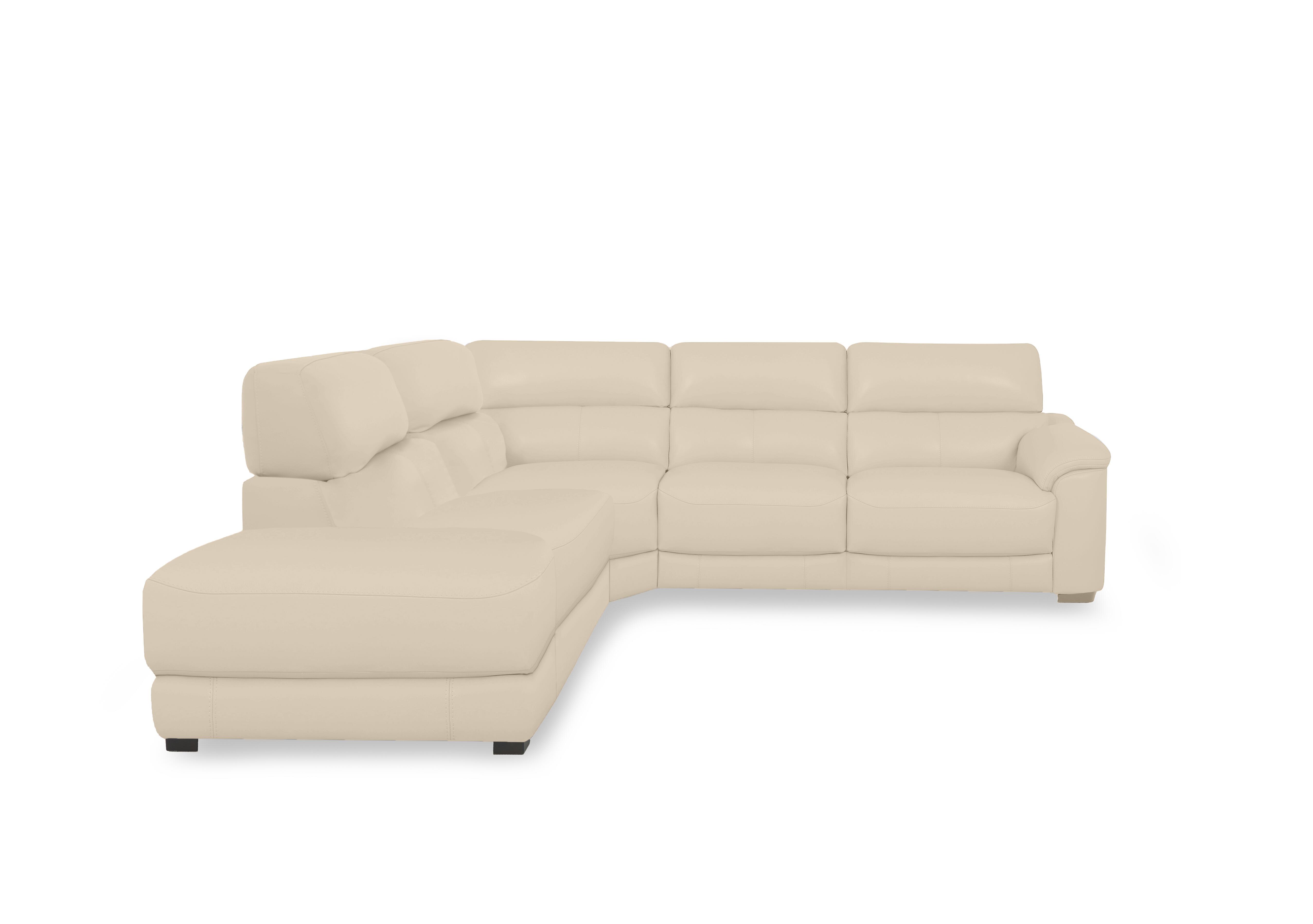 Nova Leather Chaise End Sofa in Bv-862c Bisque on Furniture Village