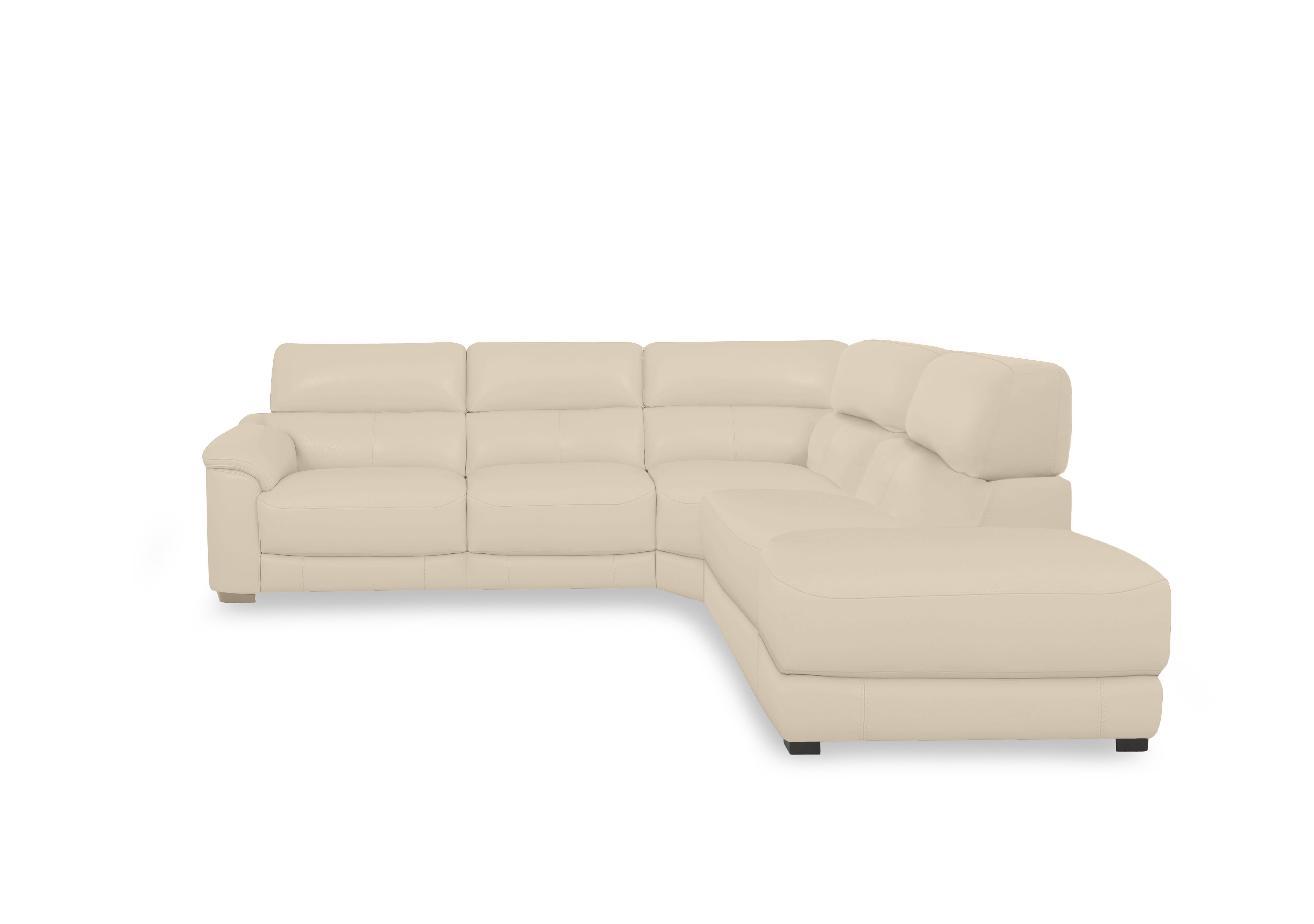 Nova Leather Chaise End Sofa in Bv-862c Bisque on Furniture Village